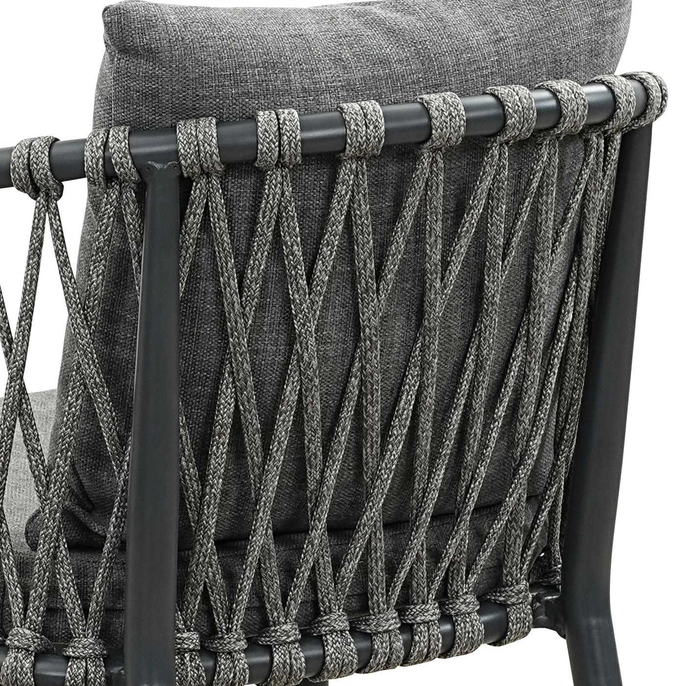 8 Moda Living Mornington Charcoal Aluminium Outdoor Dining Chairs with Arms - Dark Grey Cushion (Set of 4) - Charcoal, 8 of 9