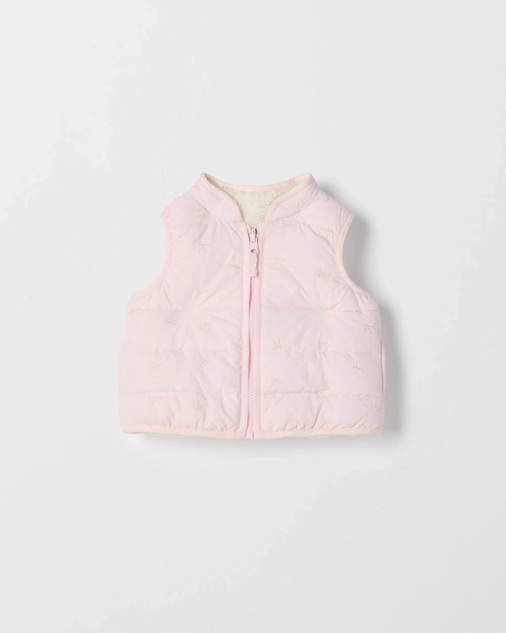 3 Target Baby Baby Reversible Sherpa Puffer Vest PINK, 3 of 5