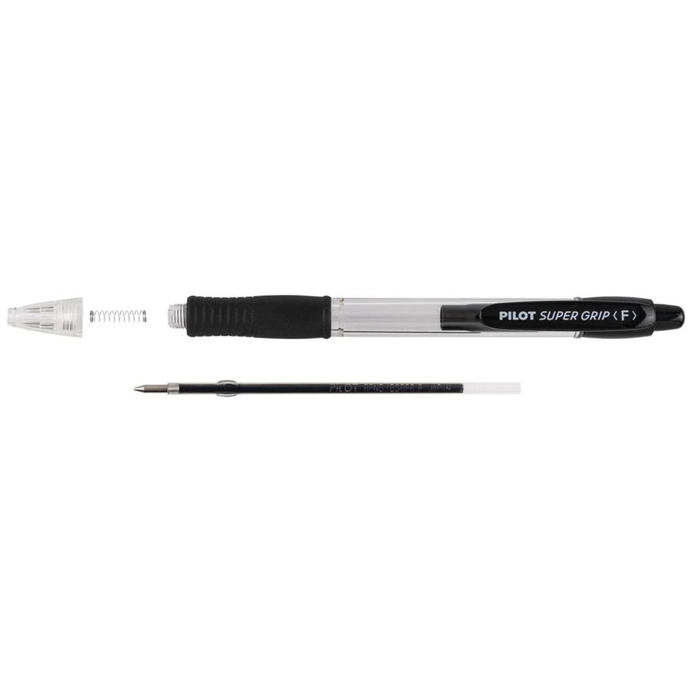4 PILOT SuperGrip Retractable Ballpoint Fine 0.7mm Black 4 Pack, 4 of 8