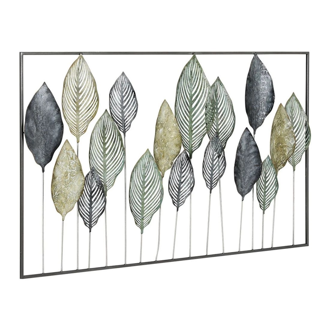 3 Artiss Metal Wall Art Leaf Hanging Sculpture - Blue, 3 of 6