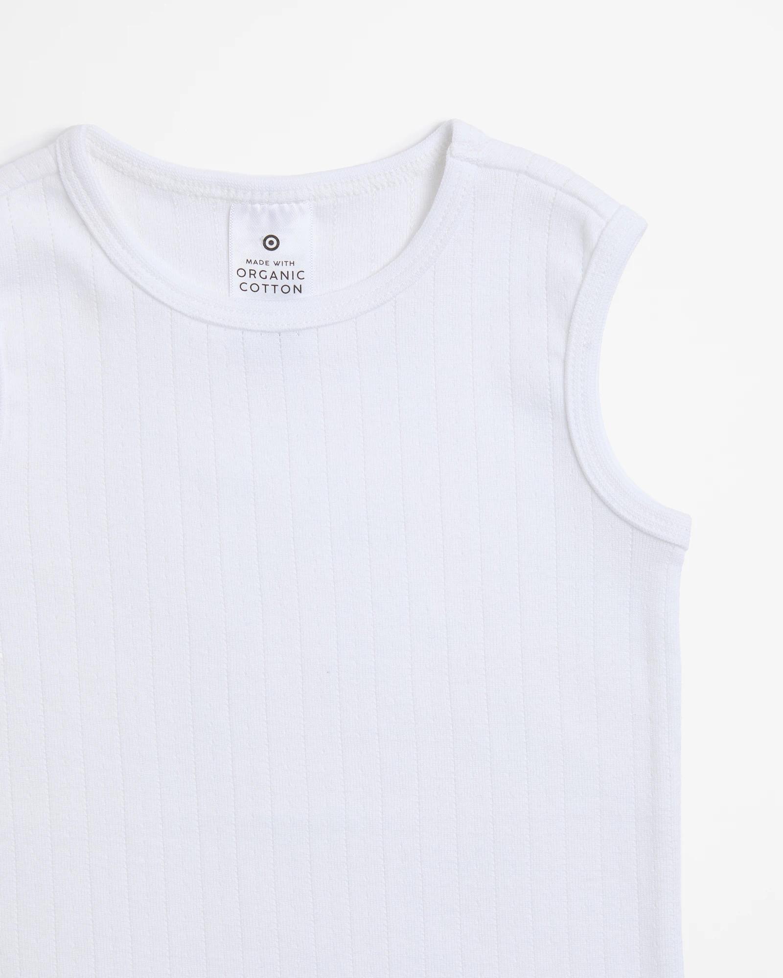 2 Target Baby Organic Cotton Pointelle Bodysuit WHITE, 2 of 3