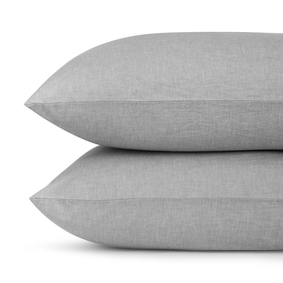2 Stonewashed Chambray Cotton Sheet Set - King Bed, Grey, 2 of 7