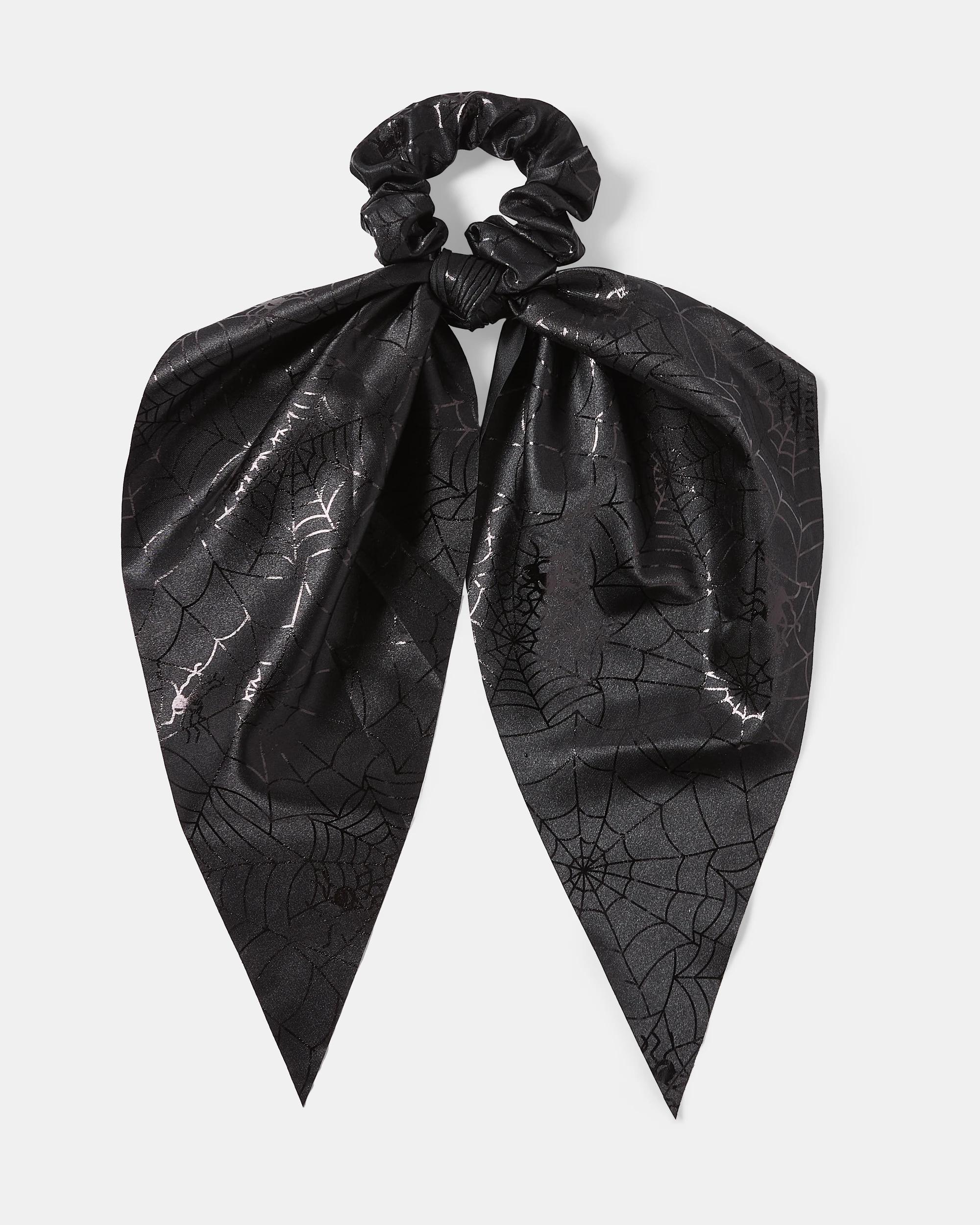 1 Halloween Cobweb Scrunchie - Black BLACK, 1 of 4