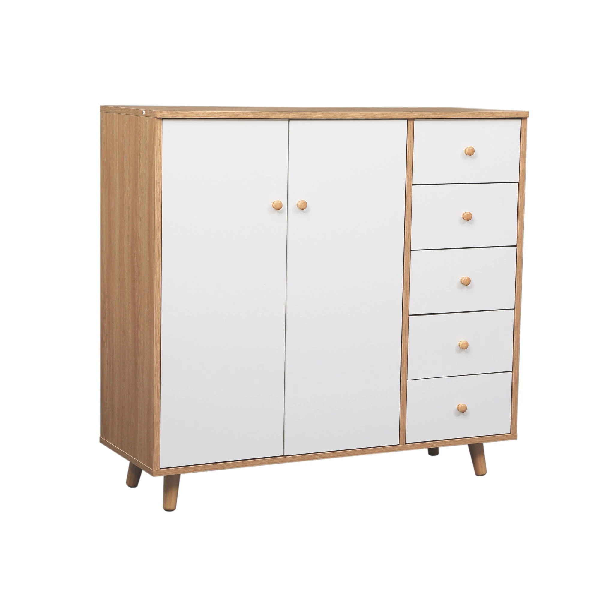 1 Foret Buffet Sideboard Shoe Cabinet Hallway Table Cupboard Storage 5 Drawers, 1 of 8