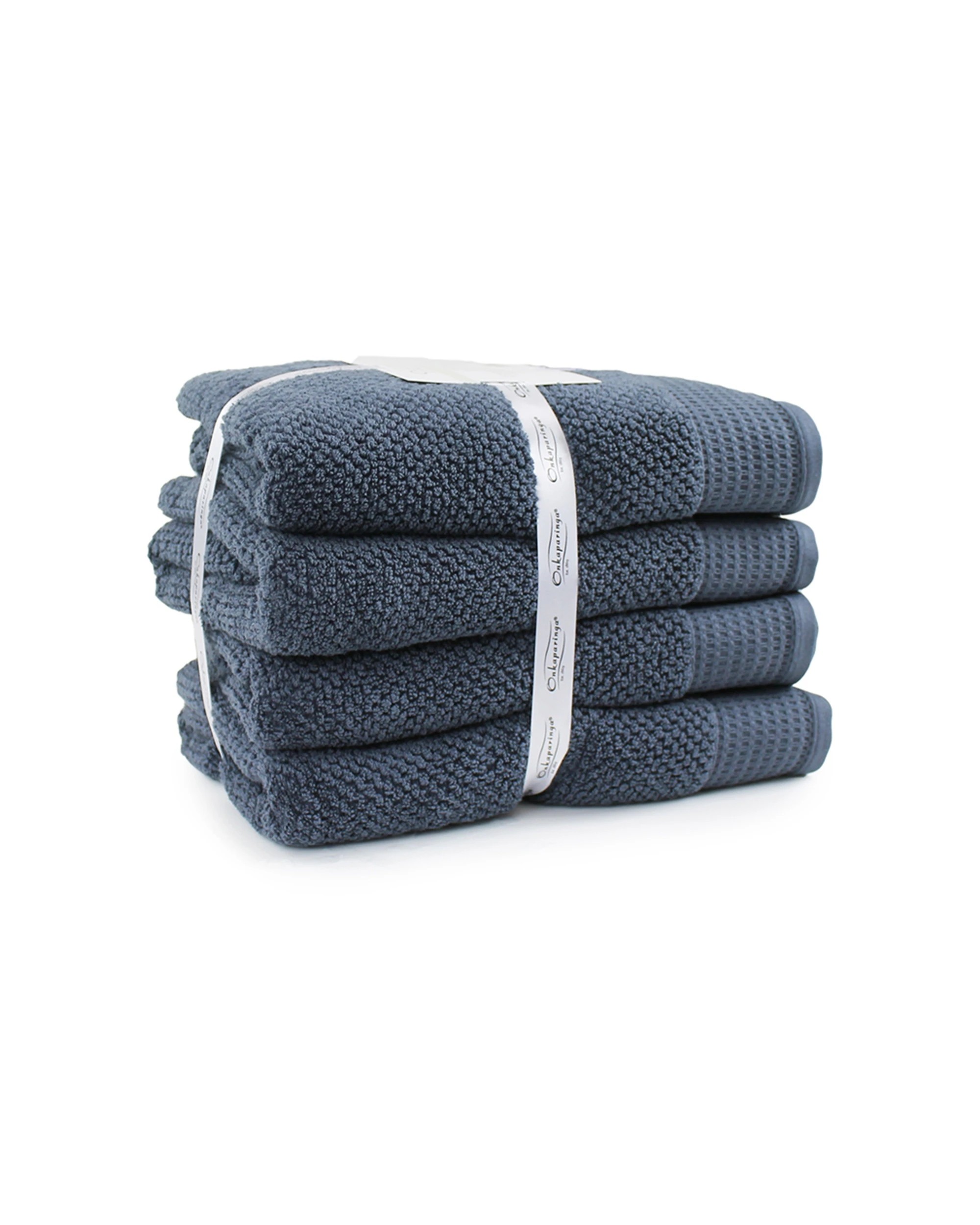 3 Onkaparinga 4pc 69x140cm Cotton Avalon Bathroom Towels Set 550gsm Midnight
 - Grey, 3 of 3