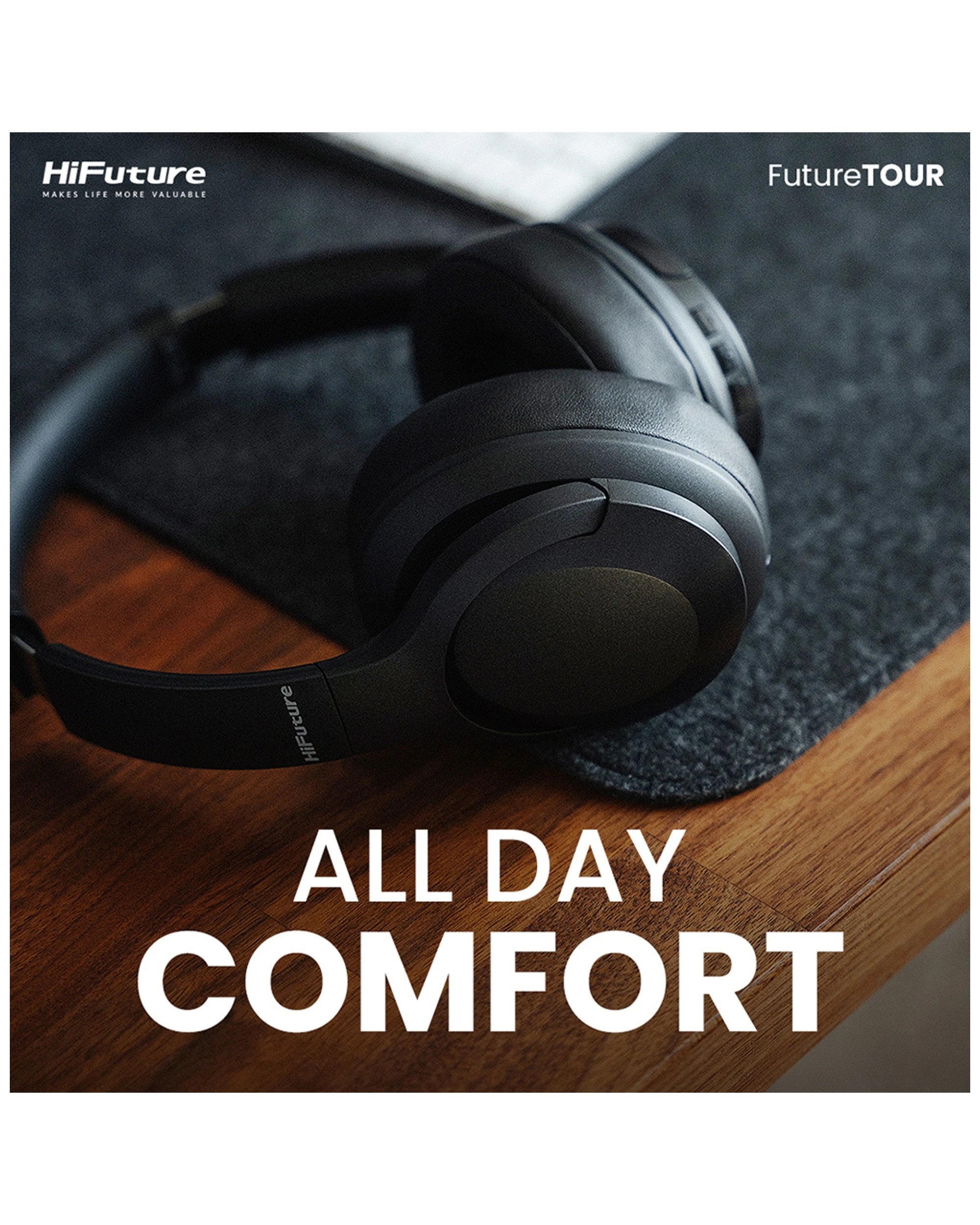 4 Hifuture Futuretour Active Noise Cancelling Bluetooth High Bass Headphones - Black, 4 of 6