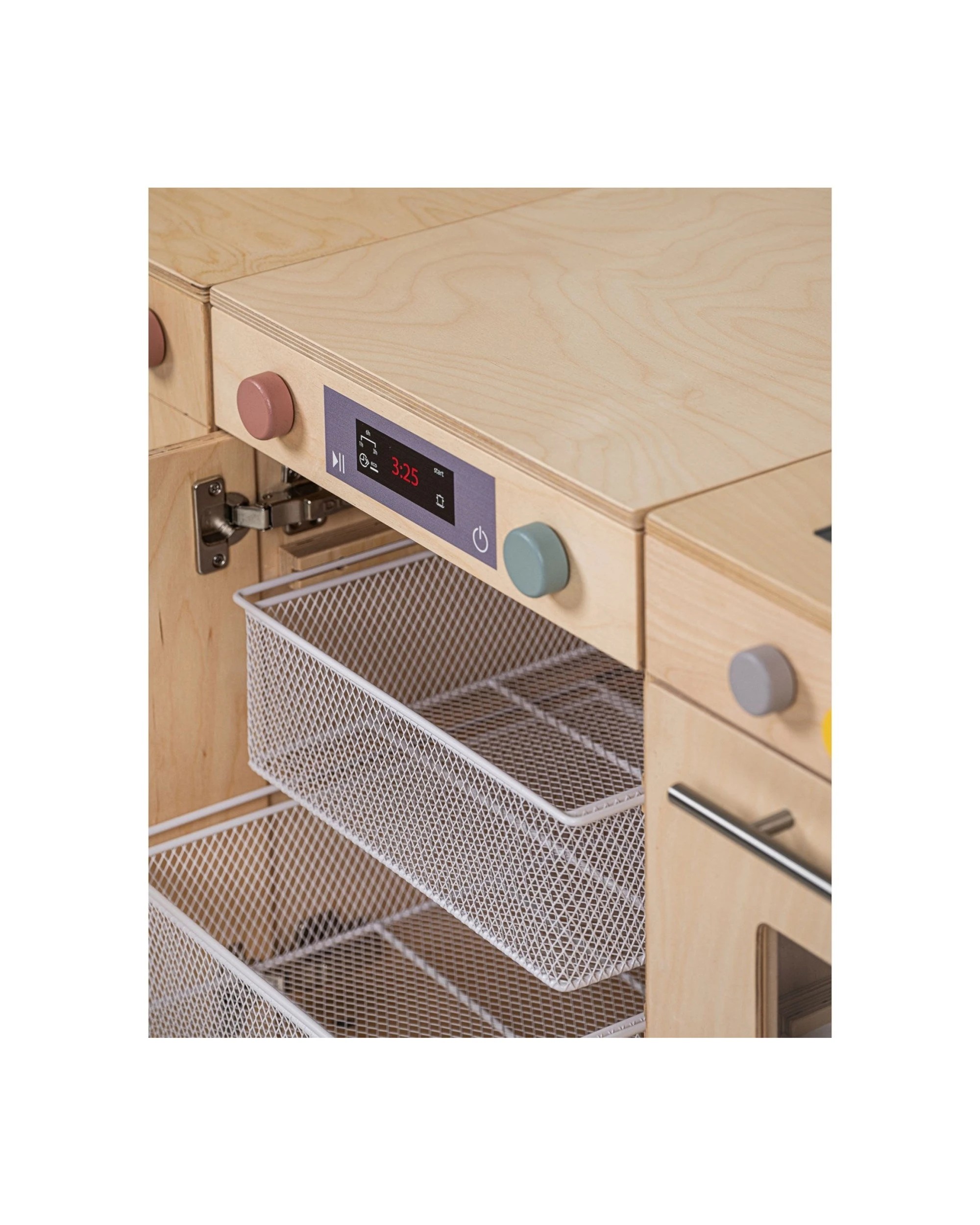 6 Educo Dishwasher Adjustable Height Pretend Kitchen Play - Natural, 6 of 6