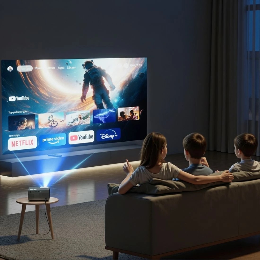 5 Devanti Video Project 4K 1080P Official Google TV 5G Wifi Home Cinema - Black, 5 of 7