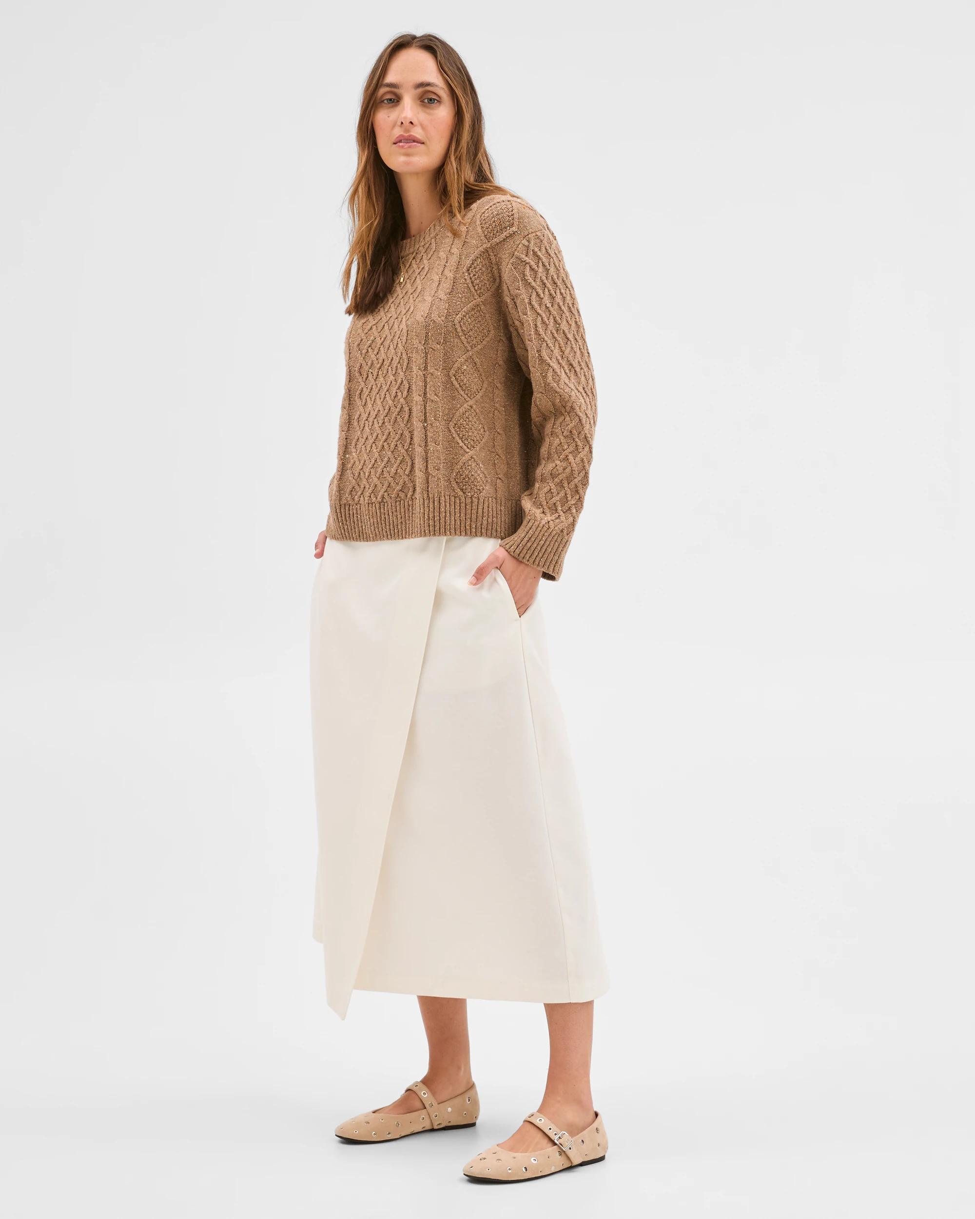 3 Target Woman Australian Cotton Blend Cable Knit Jumper PARTRIDGE, 3 of 9