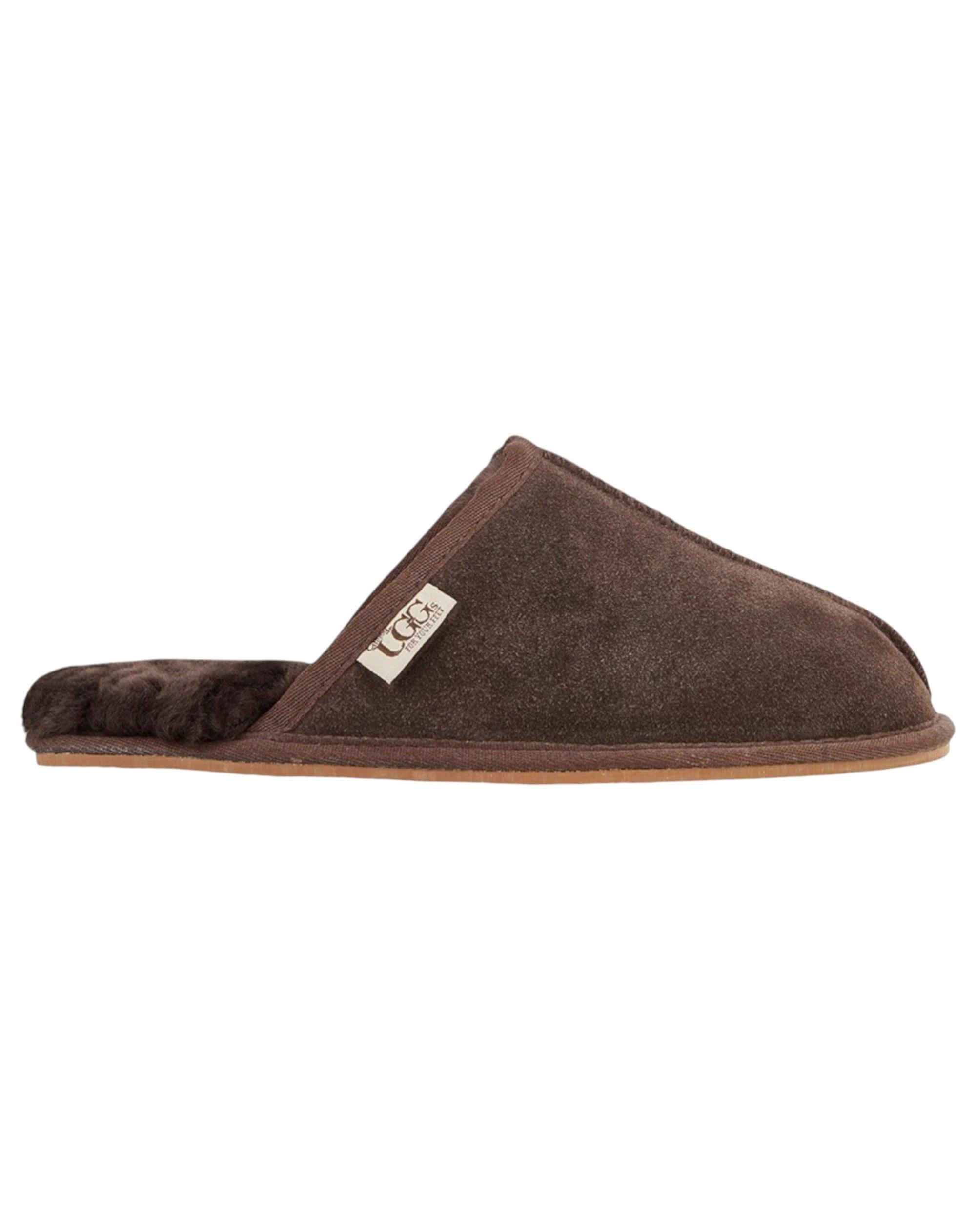 3 Grosby Mens Ugg Buck Slippers Casual Slip On Chocolate Shoes CHOCOLATE, 3 of 3
