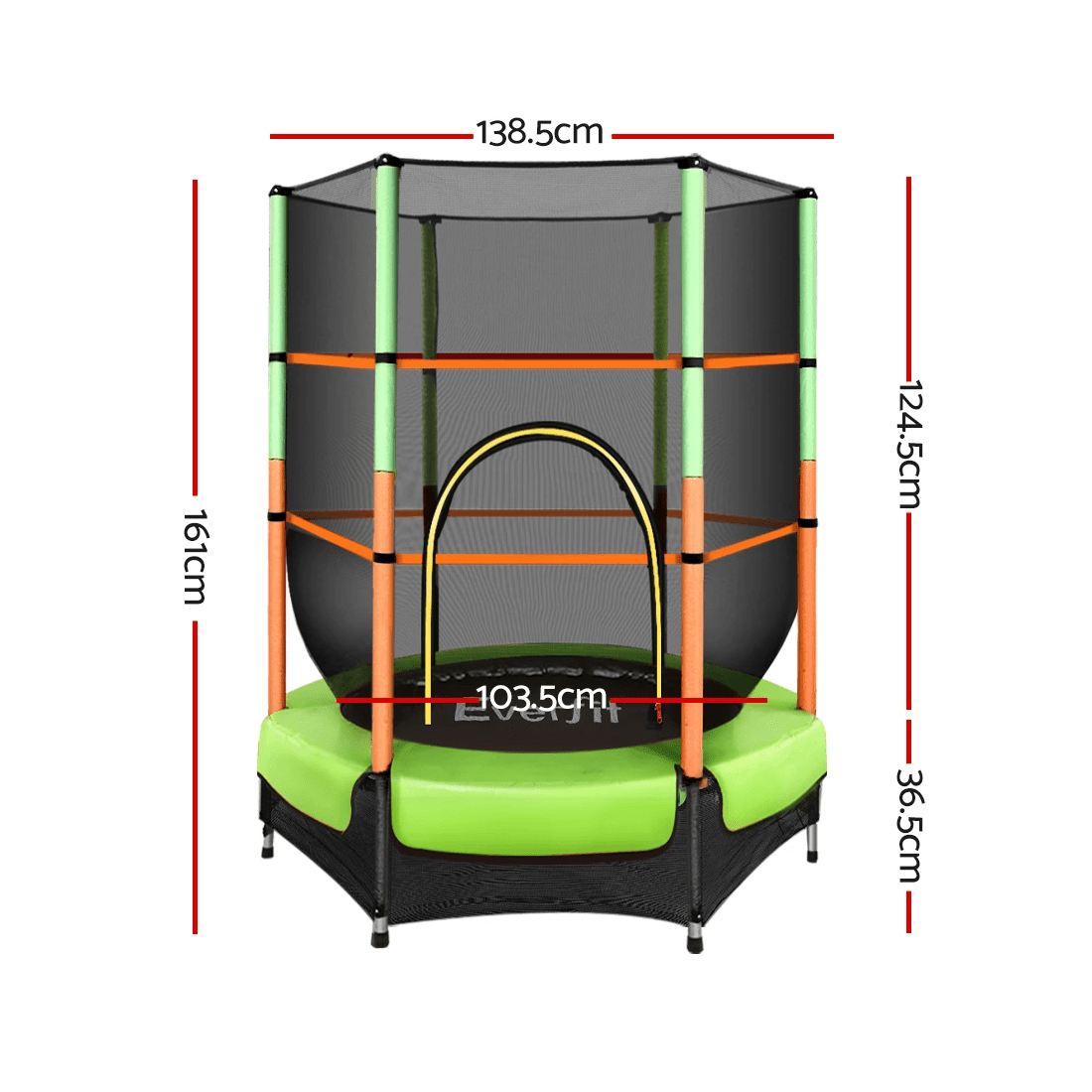2 Everfit 4.5FT Trampoline for Kids w/ Enclosure Safety Net Rebounder Gift - Multi, 2 of 7