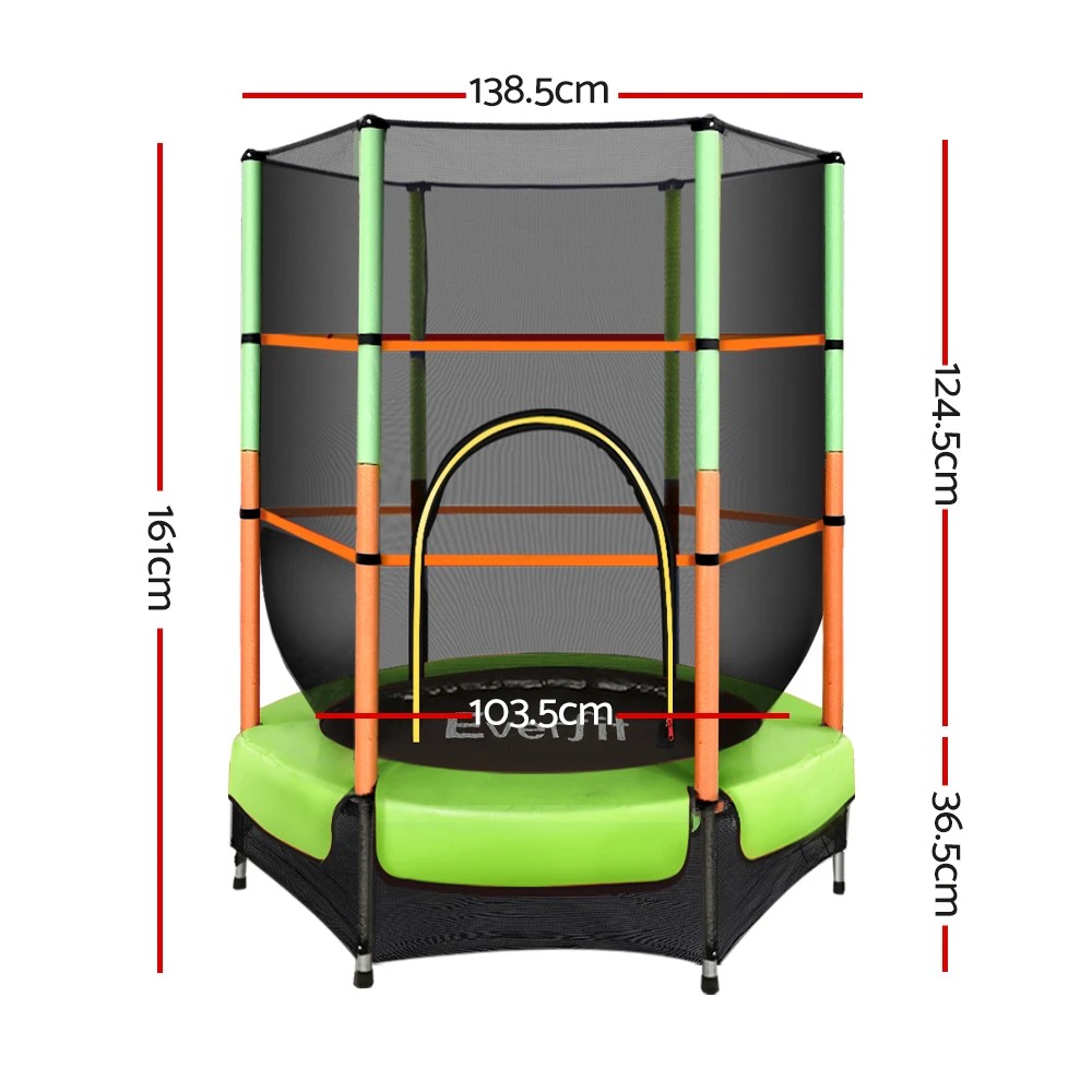 2 Everfit 4.5FT Trampoline for Kids w/ Enclosure Safety Net Rebounder Gift - Multi, 2 of 7