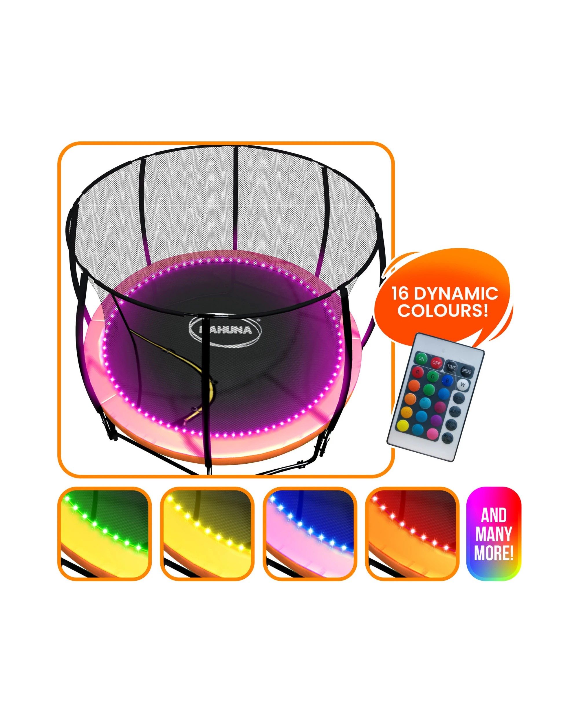 6 Kahuna LED Kit Suits 10ft Trampolines Multi-Colour Smart Motion Sensor Lighting with 16 colours, 6 of 10