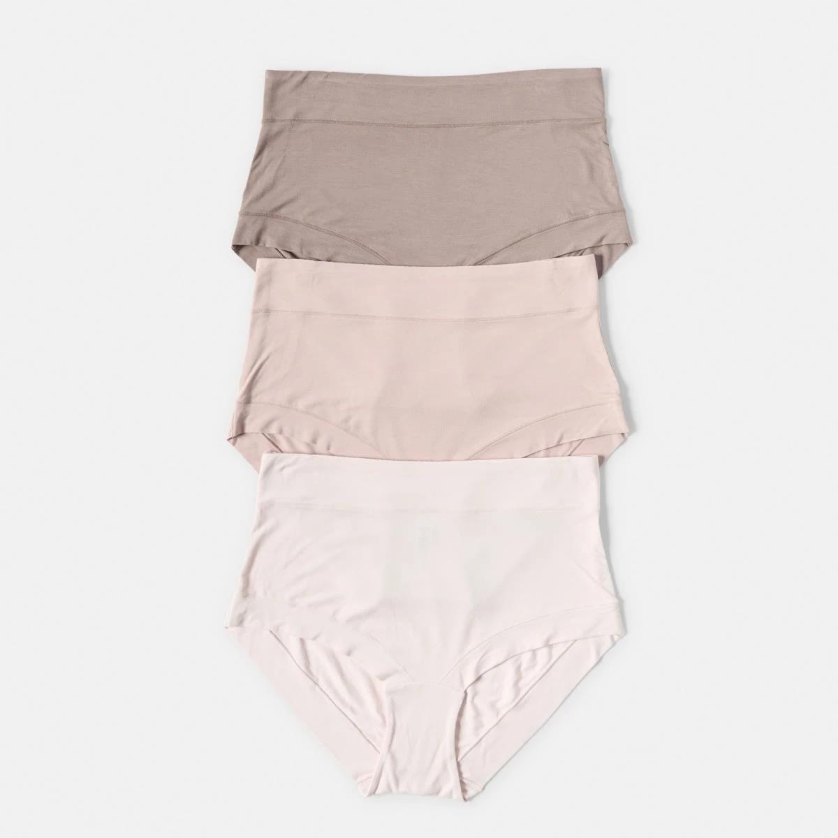 1 3 Pack Bamboo Full Briefs PINK CHALK, MISTY MAUVE, SOFT TAUPE, 1 of 8