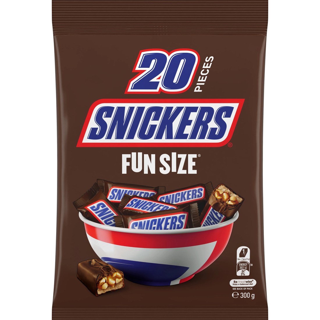 1 20 Piece Snickers Fun Size Snack and Share Bag 300g, 1 of 5