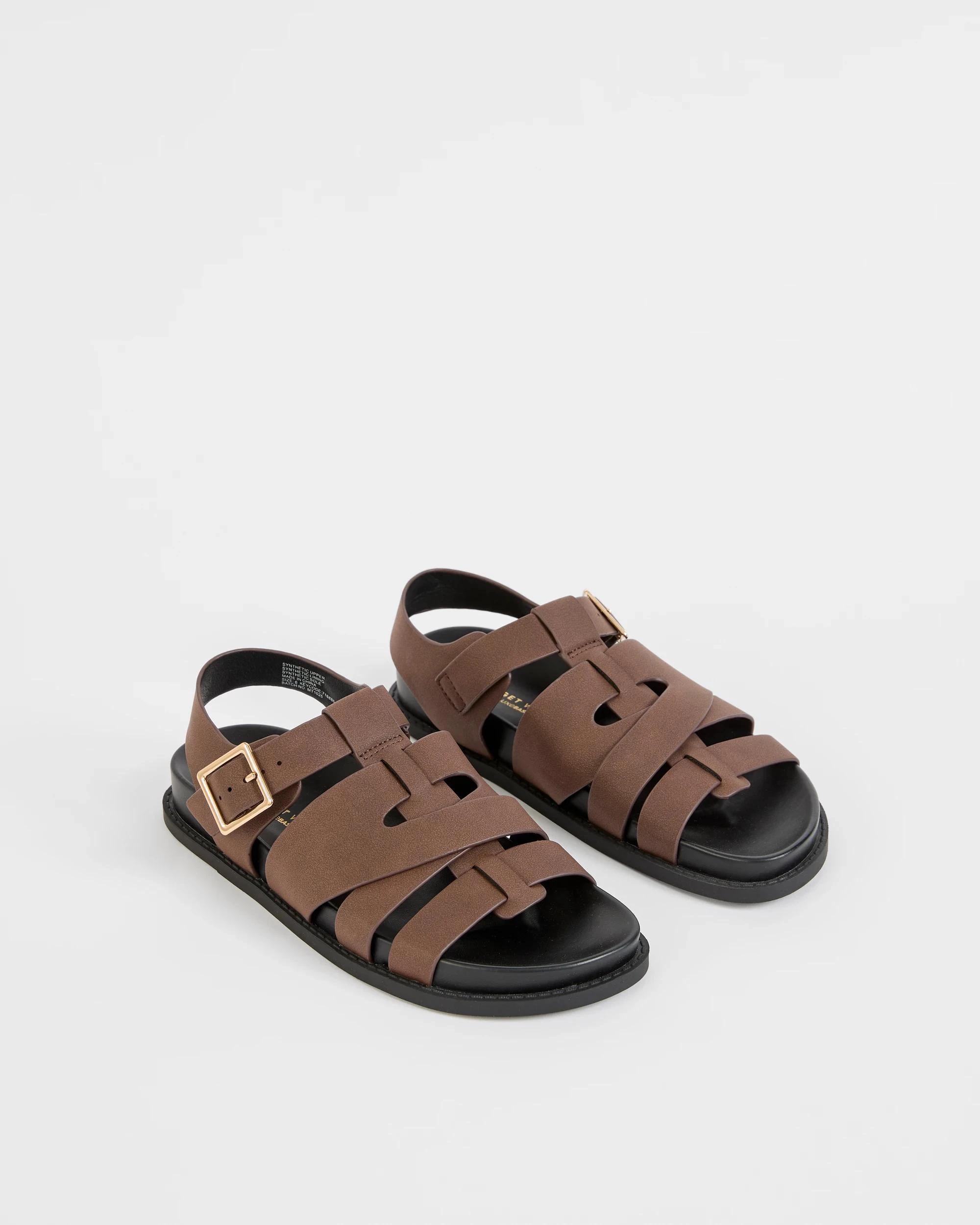 3 Target Woman Back Strap Caged Toe Moulded Sandal - Peta CHOCOLATE BROWN, 3 of 3
