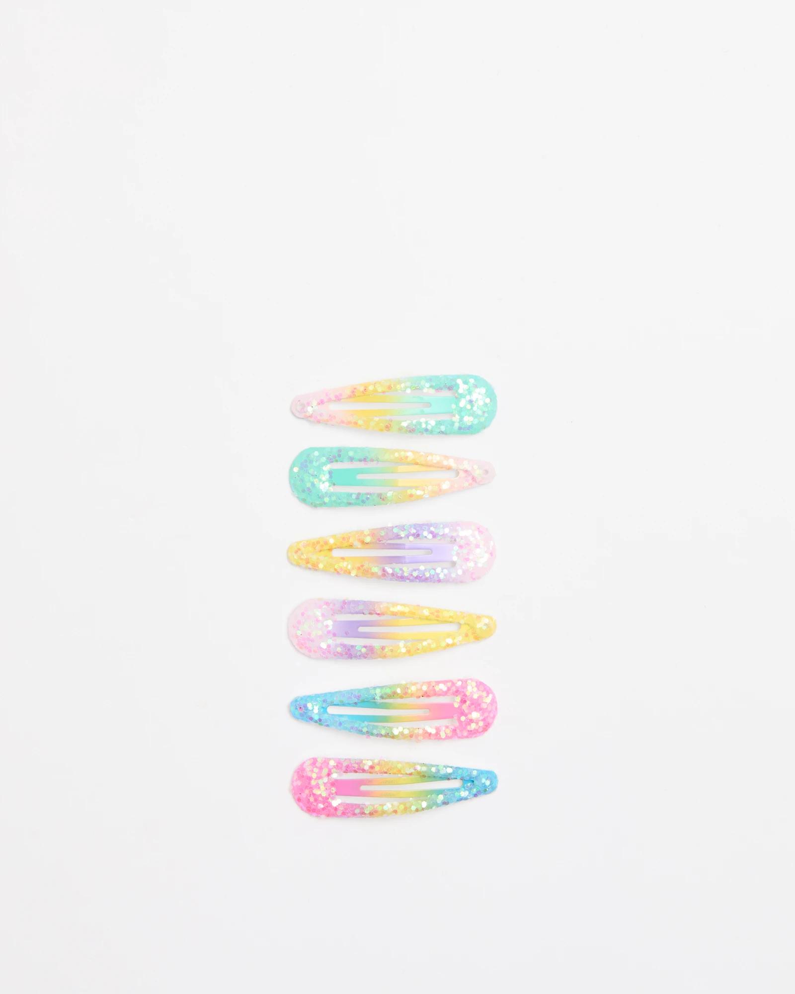 1 Target Kids Rainbow Glitter Snap Clips RAINBOW, 1 of 1
