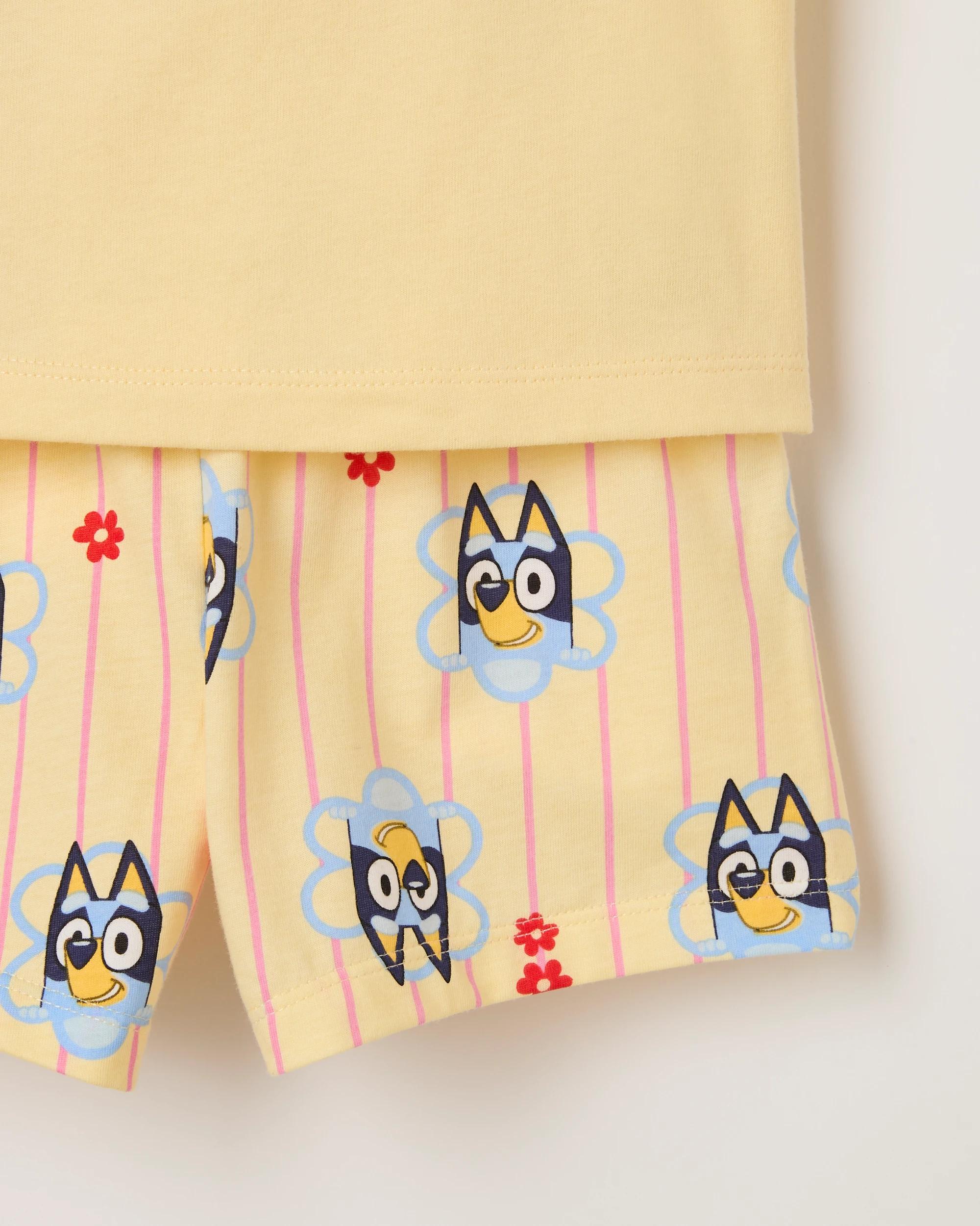 3 Licensed Bluey Australian Cotton Younger Girls Pyjama Set BLUEY YELLOW, 3 of 4