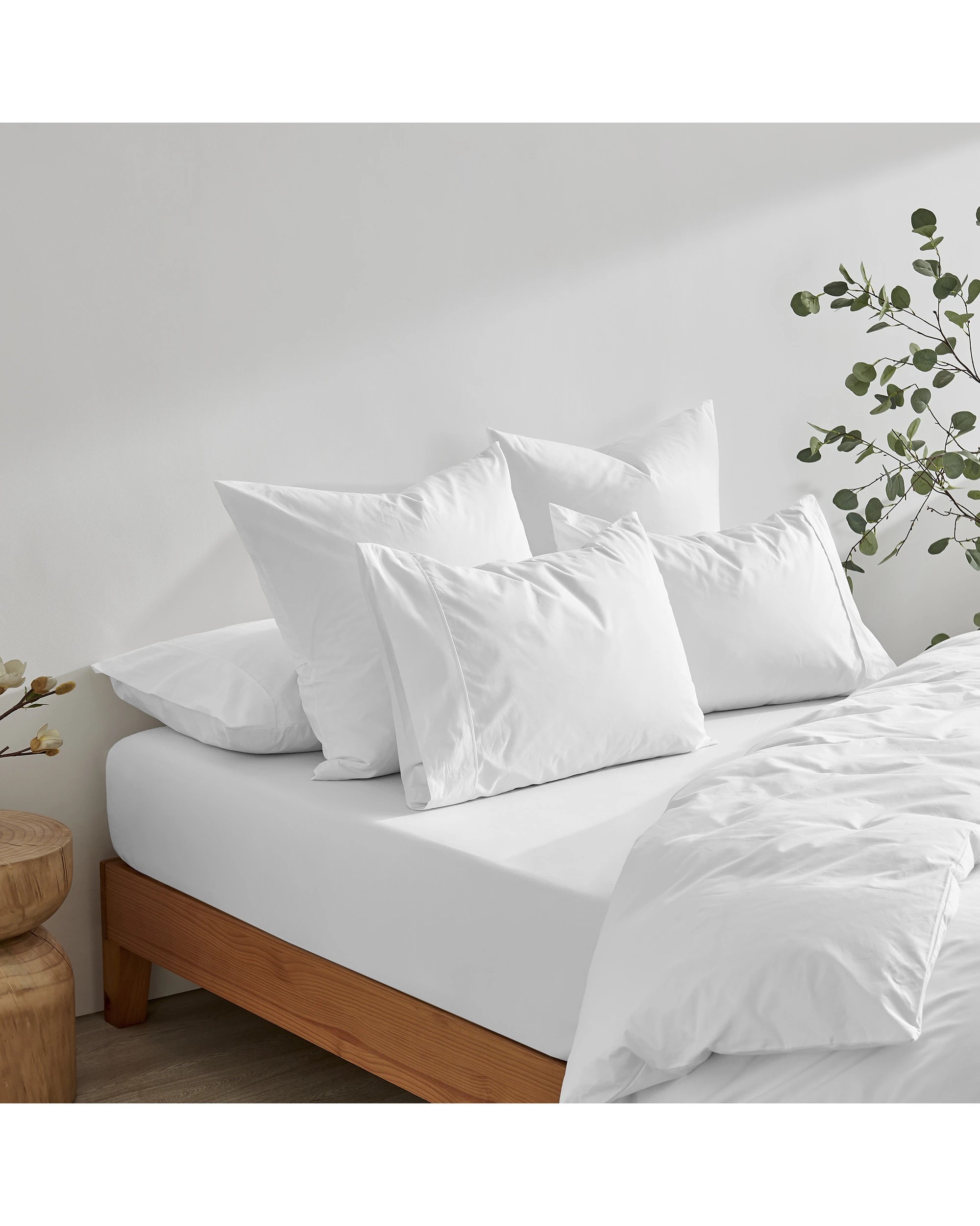 5 Dreamaker 300TC Cotton Percale Combo Fitted Sheet Set - King Bed - White, 5 of 7