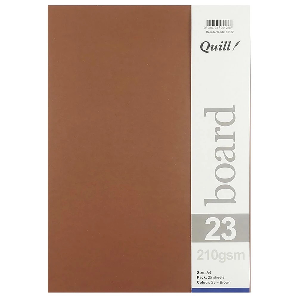 3 Quill A4 210gsm Board Brown 25 Pack, 3 of 4