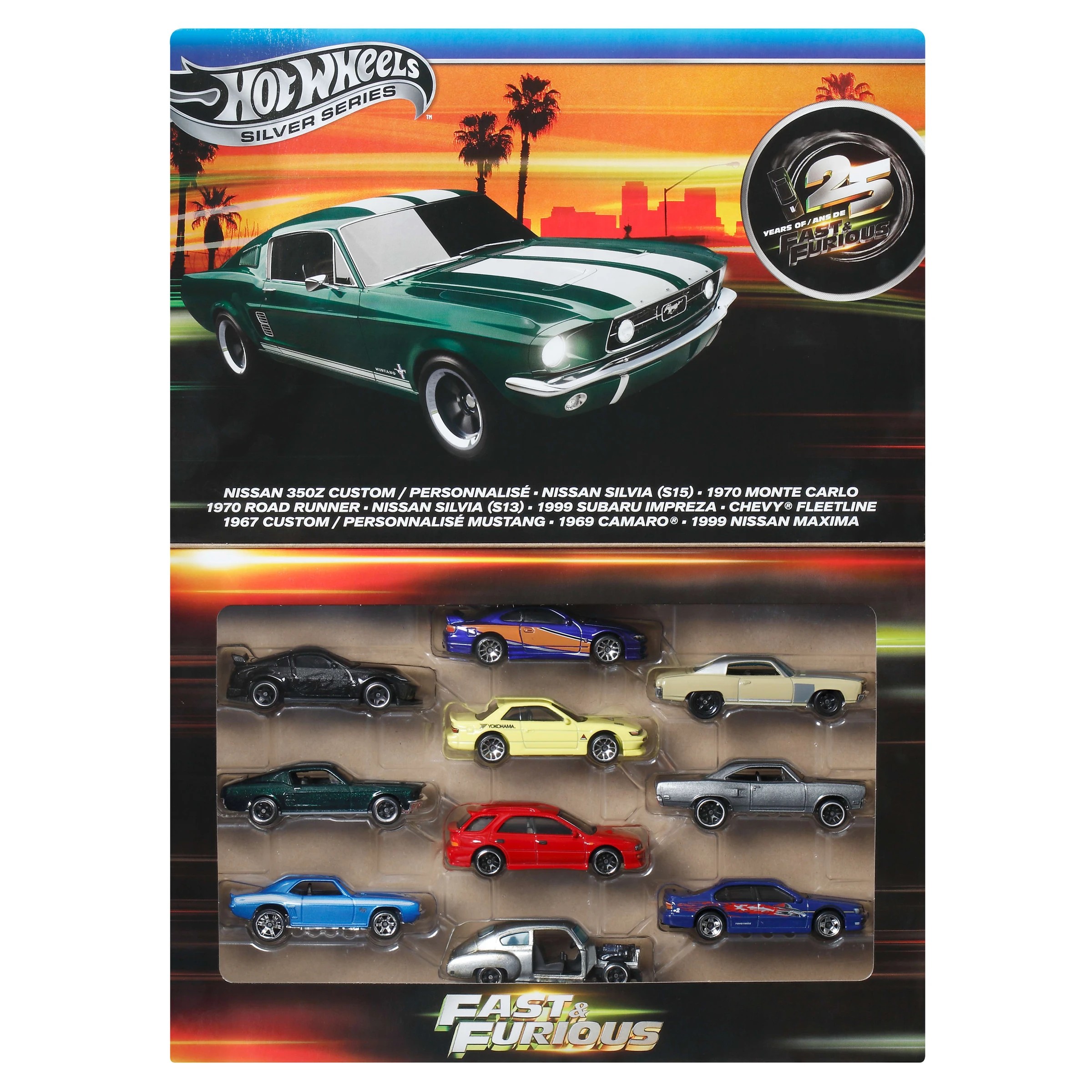 1 10 Pack Hot Wheels Silver Series Fast & Furious Cars, 1 of 7