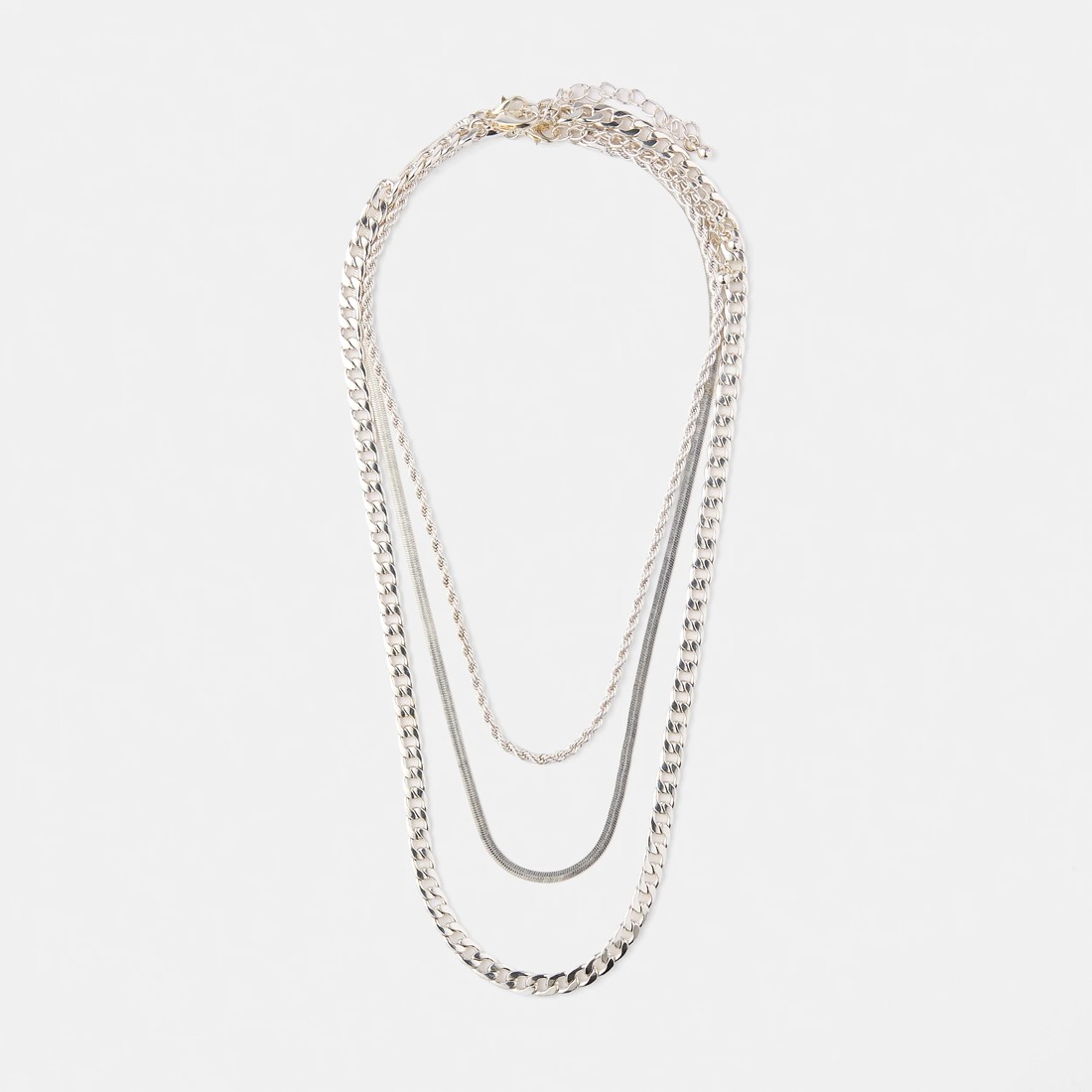 1 3 Pack Essential Chain Necklace - Silver Tone, 1 of 9