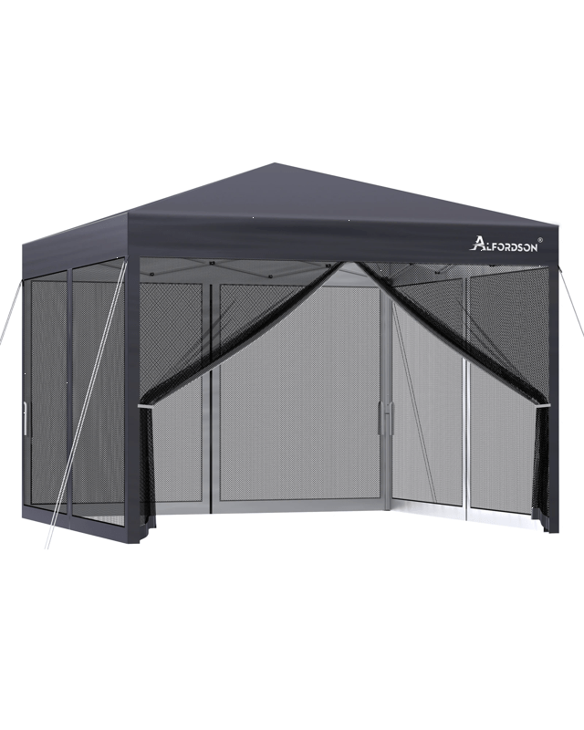 Alfordson Pop Up Marquee Outdoor Tent Mesh Wall 3x3m Gazebo - 