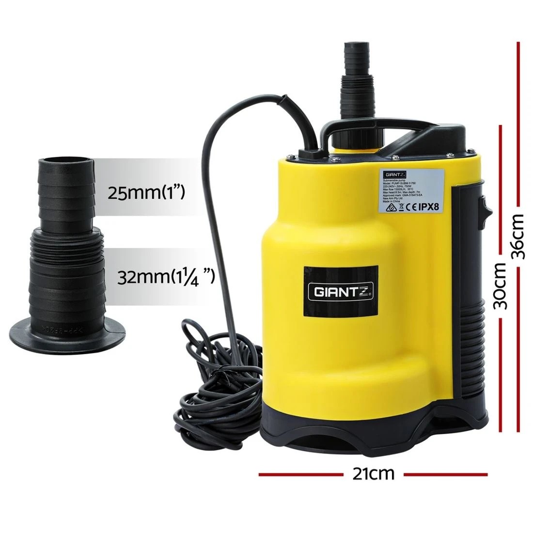 2 Giantz Garden Water Submersible Pump 400W Dirty Bore Sewerage Tank Well Steel - Yellow, 2 of 4