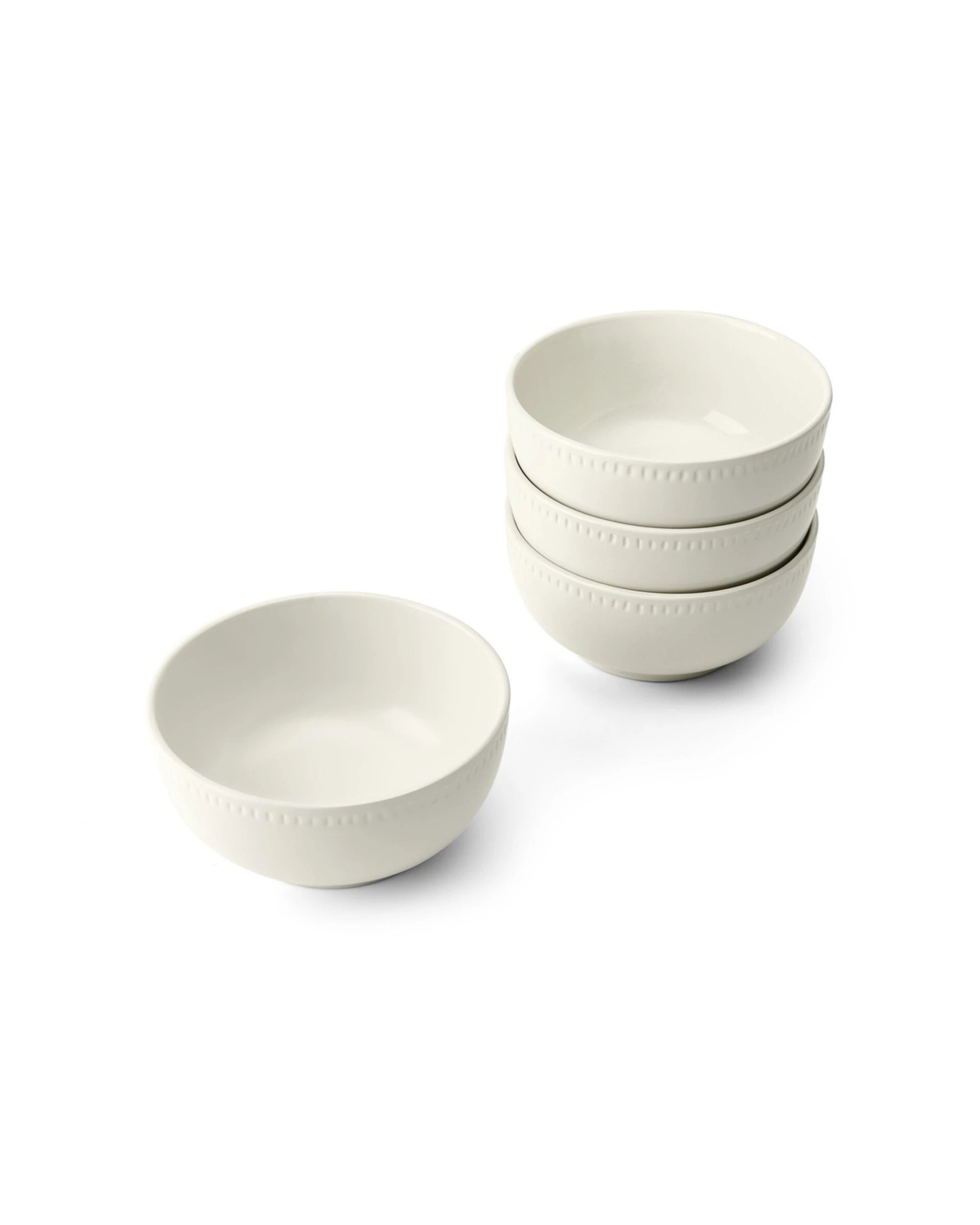 3 Mikasa 4pc Cranborne Stoneware Cereal Bowl Set 15cm - White, 3 of 8