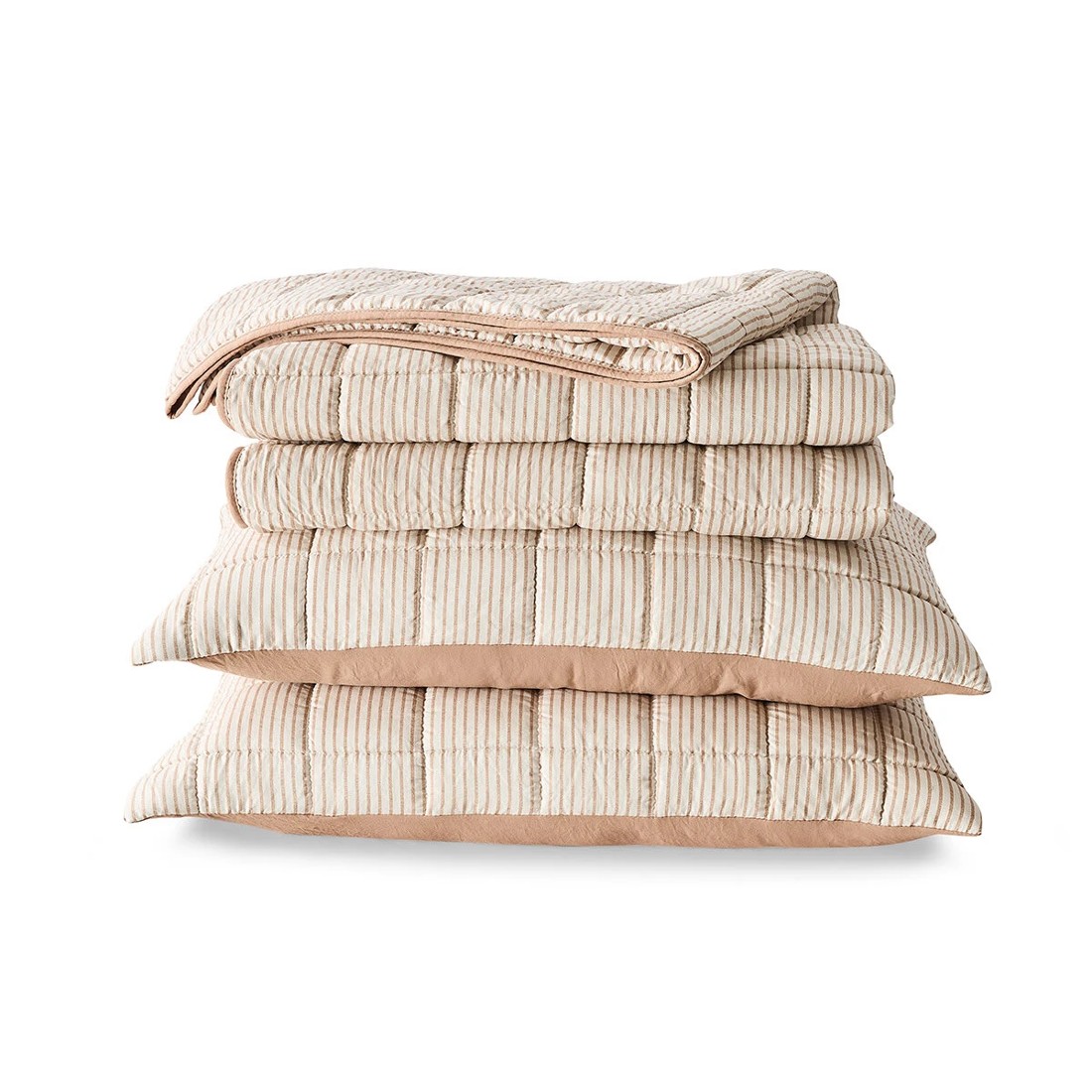7 Stripe Reversible Coverlet Set - Queen/King Bed, Tan, 7 of 7