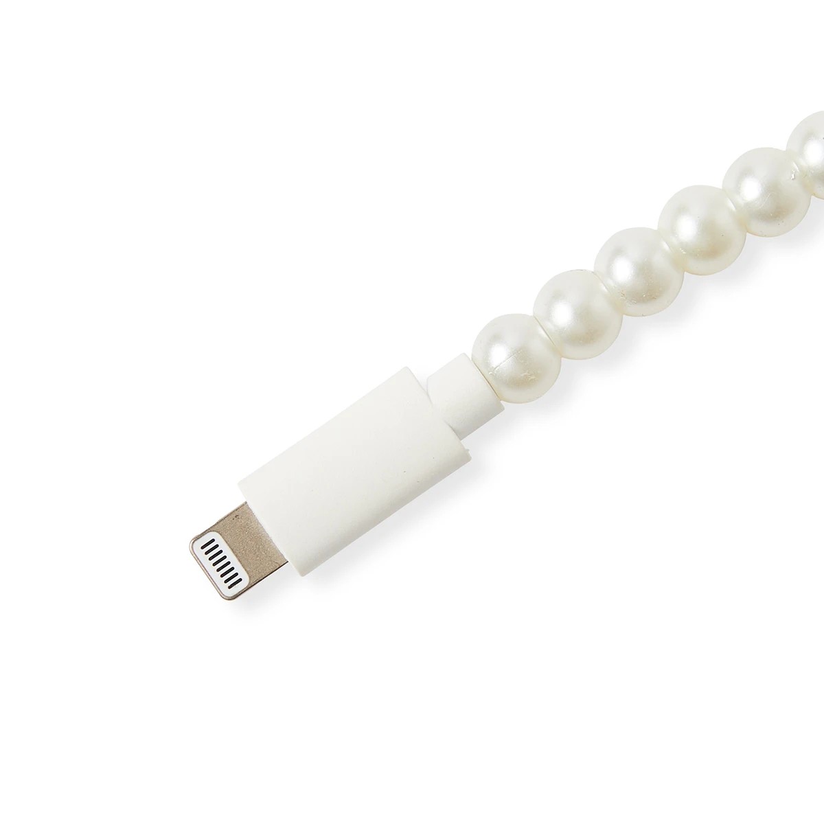 5 USB-C to Lightning Beaded Faux Pearl Cable - White, 5 of 6