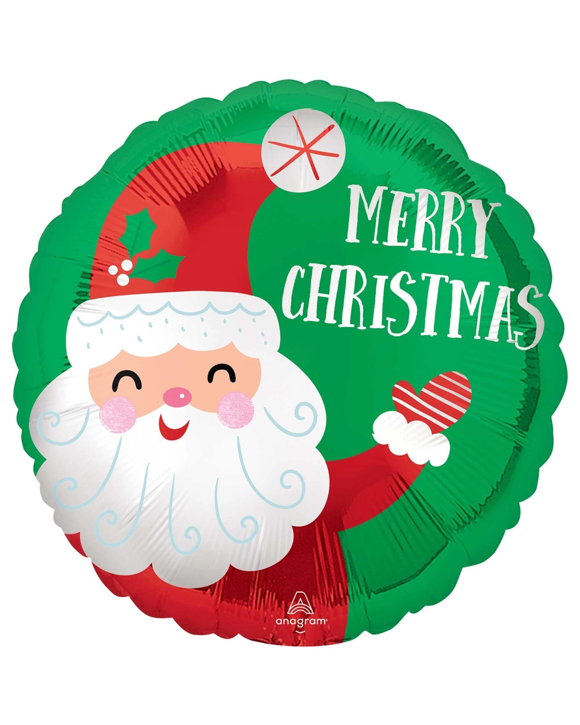1 Anagram Smiling Santa Helium Balloon 45cm - Multi, 1 of 1