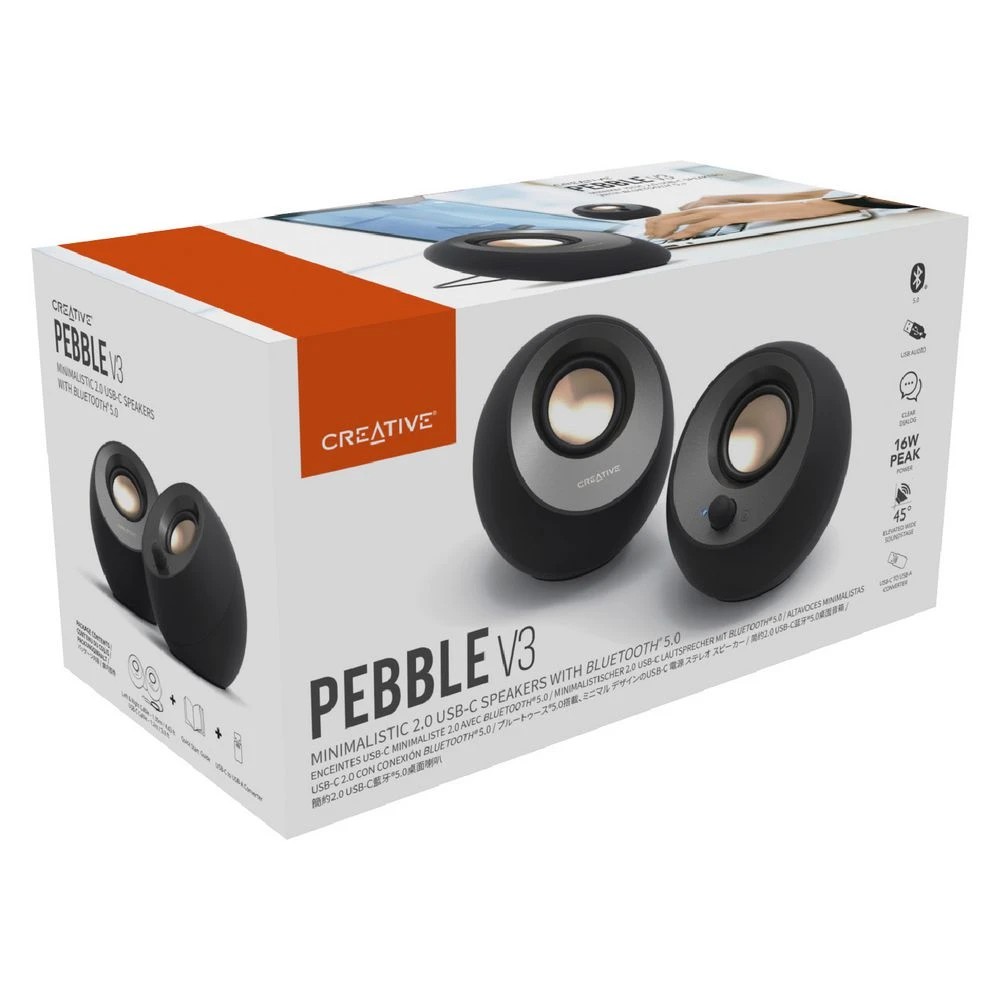 5 Creative Pebble V3 Wireless Speakers Black, 5 of 7