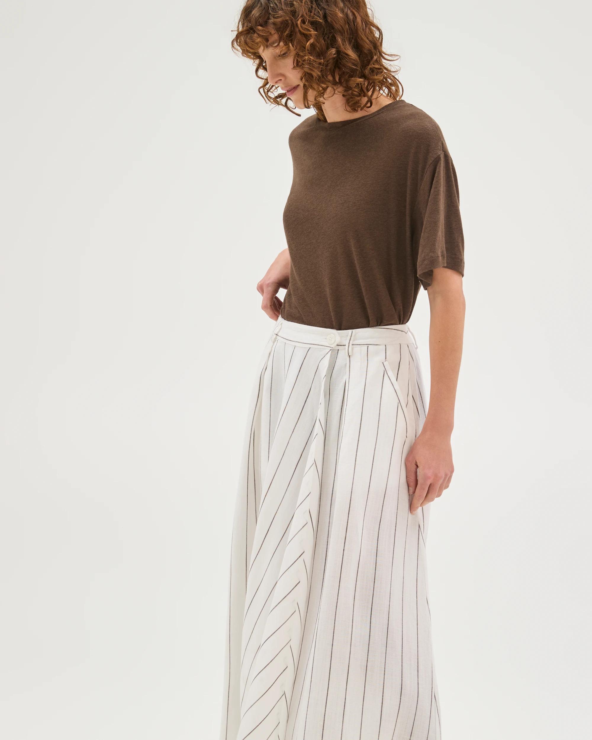 4 Target Woman Wrap Maxi Skirt WHITE COFFEE BEAN STRIPE, 4 of 5