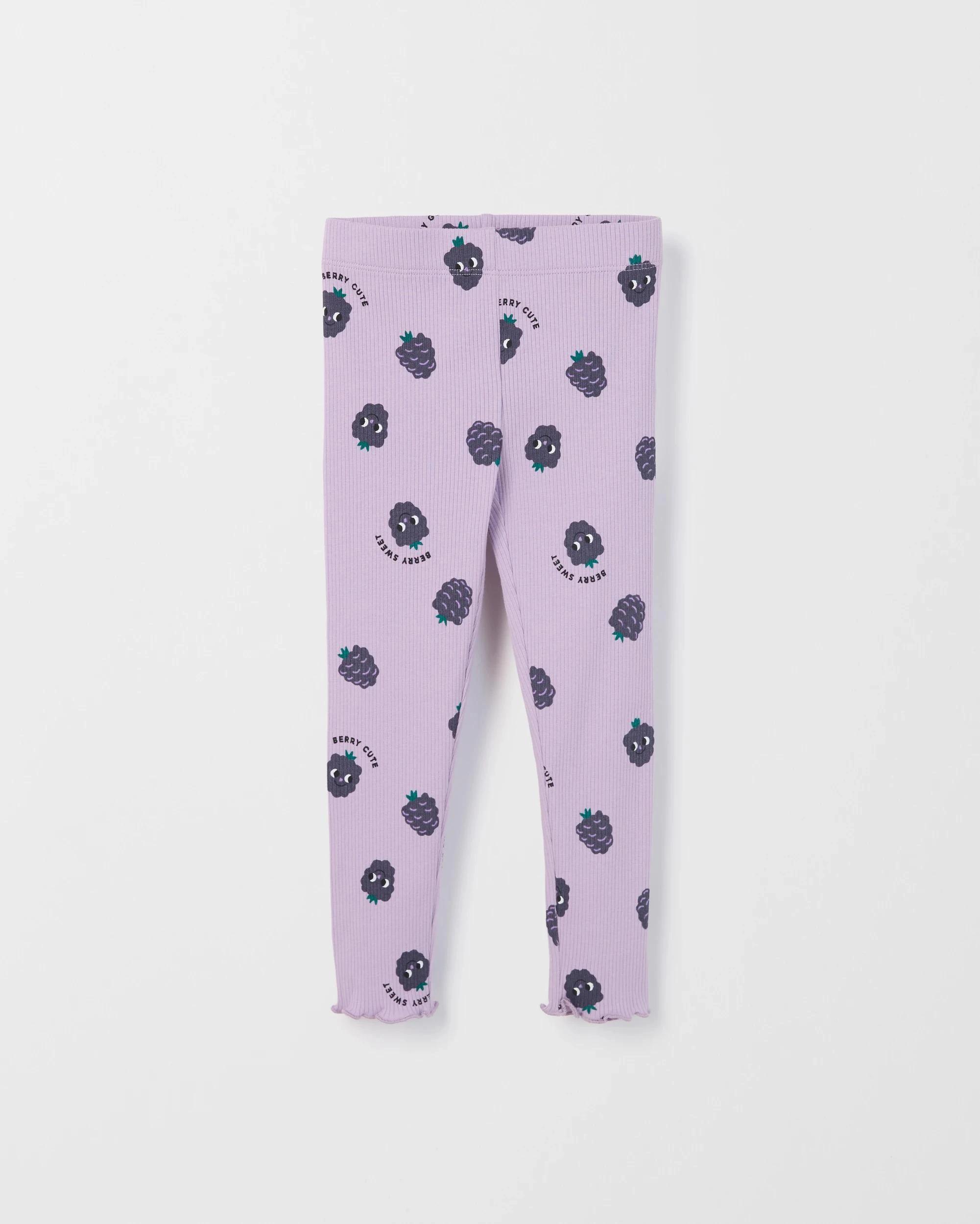 1 Target Kids Australian Cotton Rib Print Leggings PLAYFUL BERRY PURPLE, 1 of 2