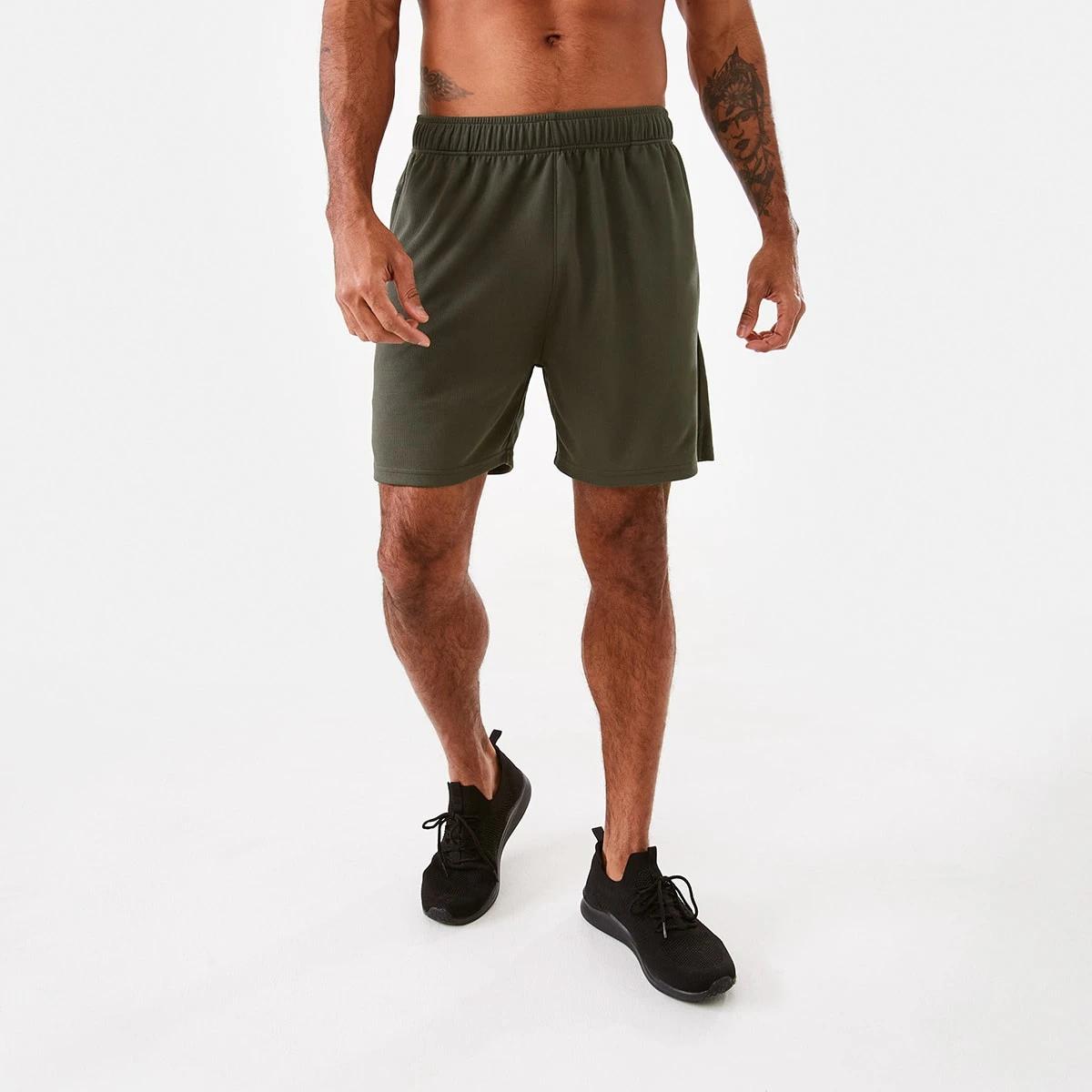 8 Active Mens Comfort Sports Shorts KHAKI GREEN, 8 of 8