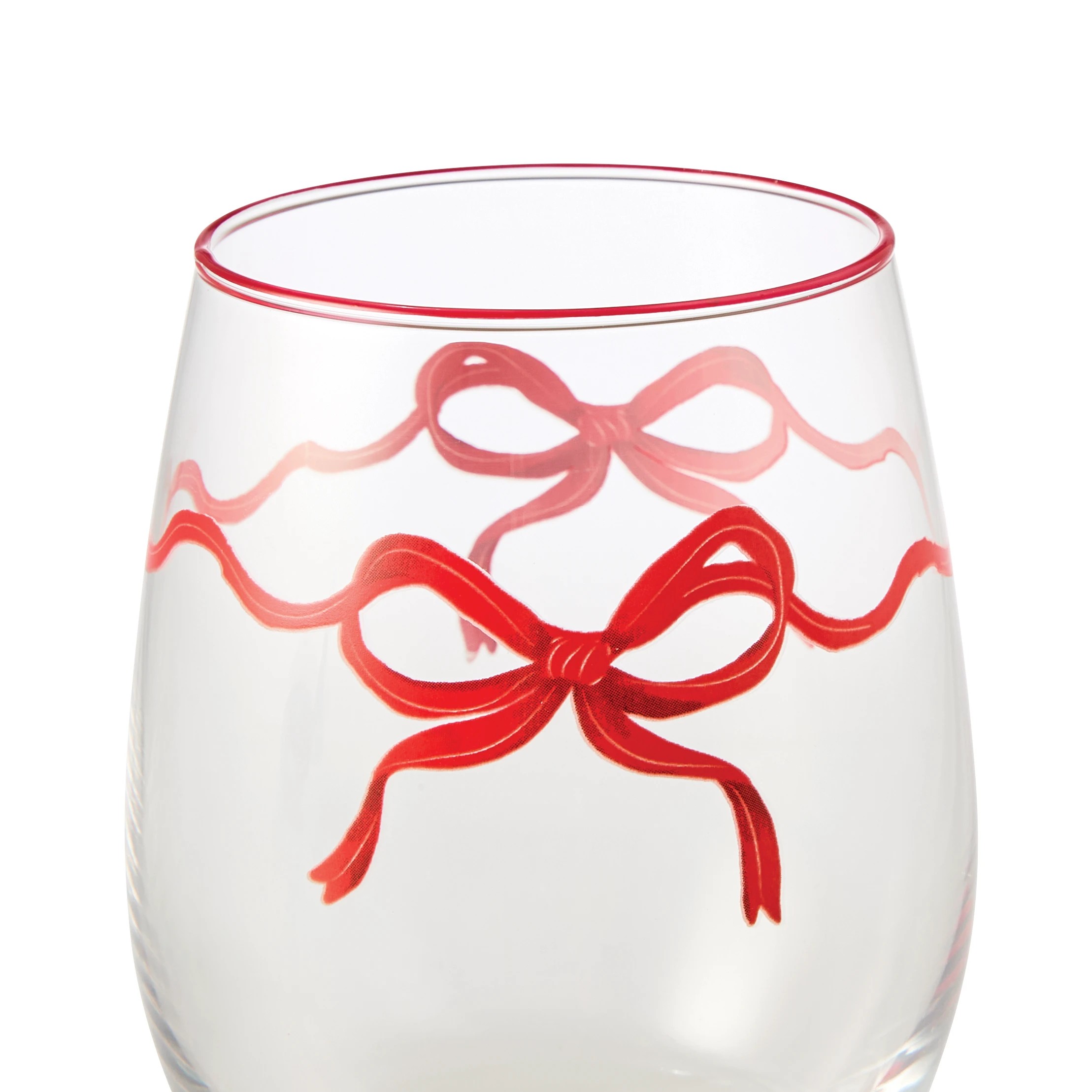 4 6 Bow Stemless Glasses, 4 of 6