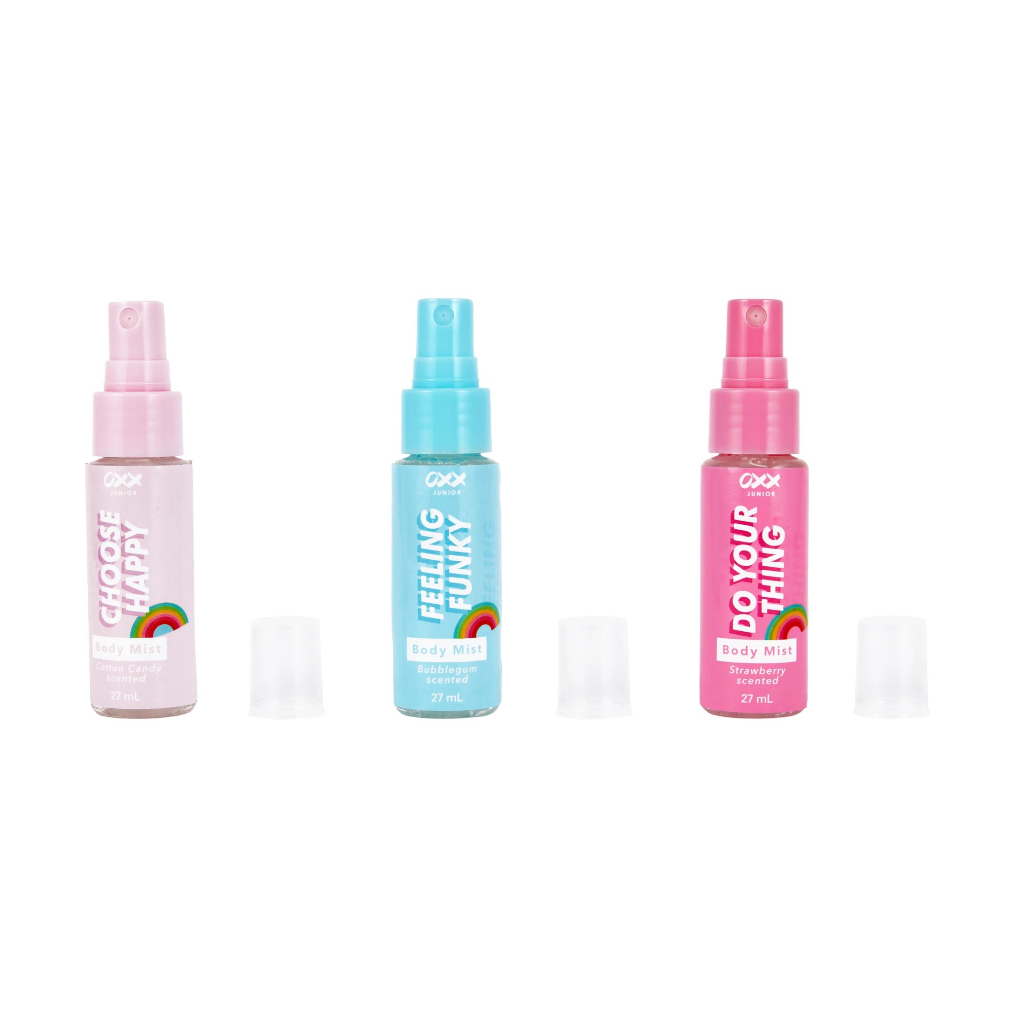 3 OXX Junior 3 Piece Choose Happy Body Mist Set - Bubblegum, Strawberry and Cotton Candy Scented, 3 of 6