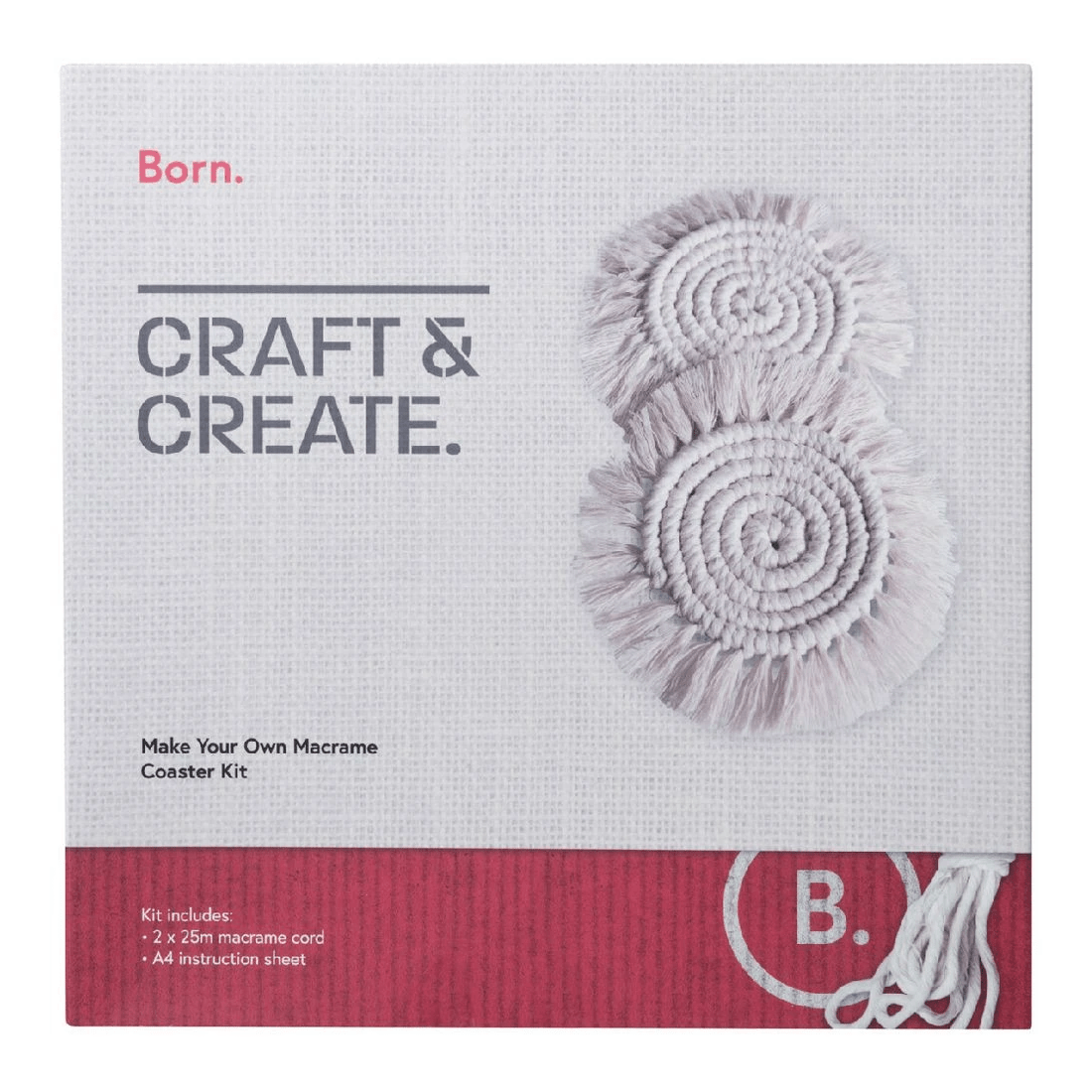 1 Born Macrame Coasters DIY Kit, 1 of 2