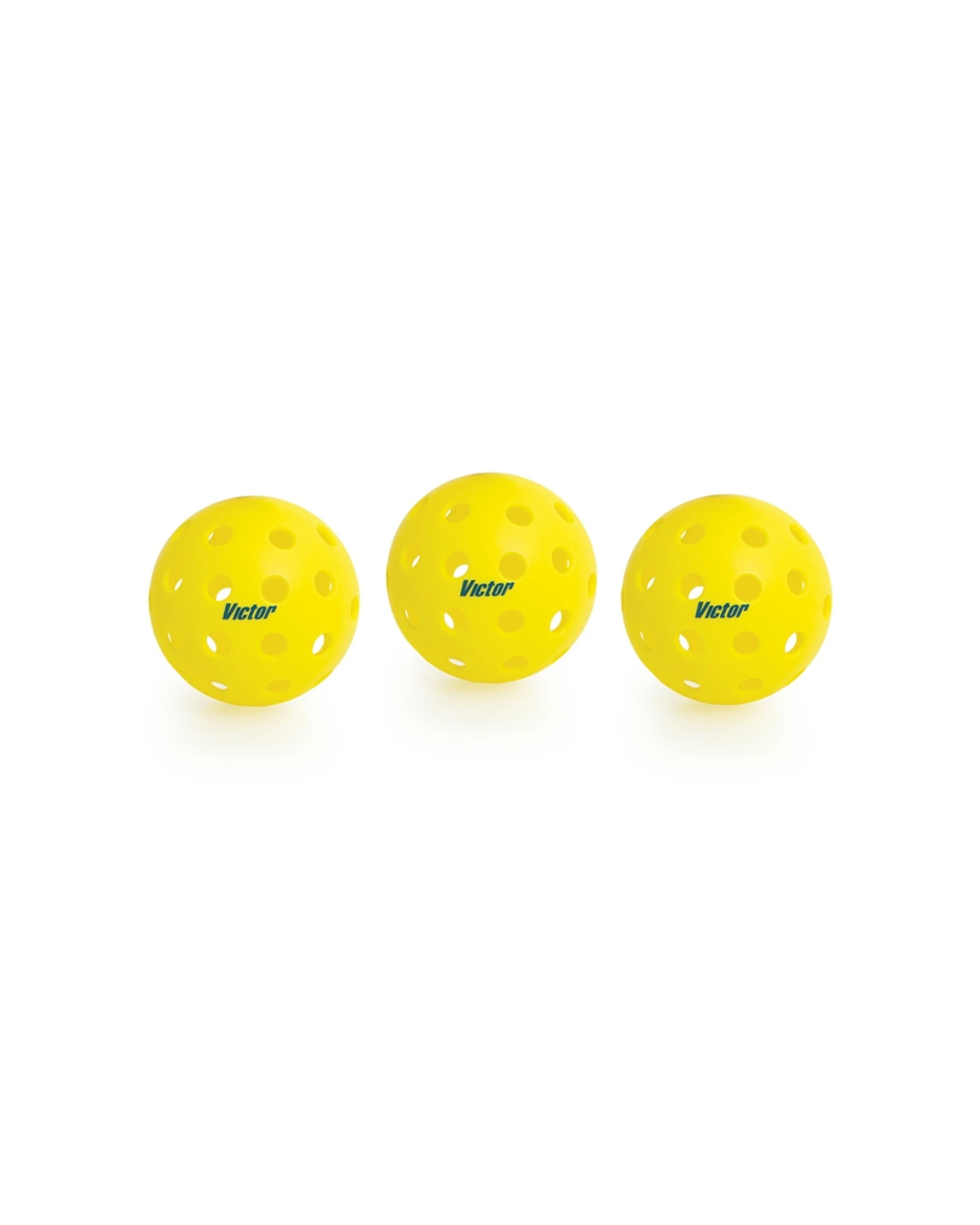 1 Victor Sports 3pc Pickleball Outdoor 40 Holes Ball Set 7.2cm Diameter - Yellow, 1 of 2