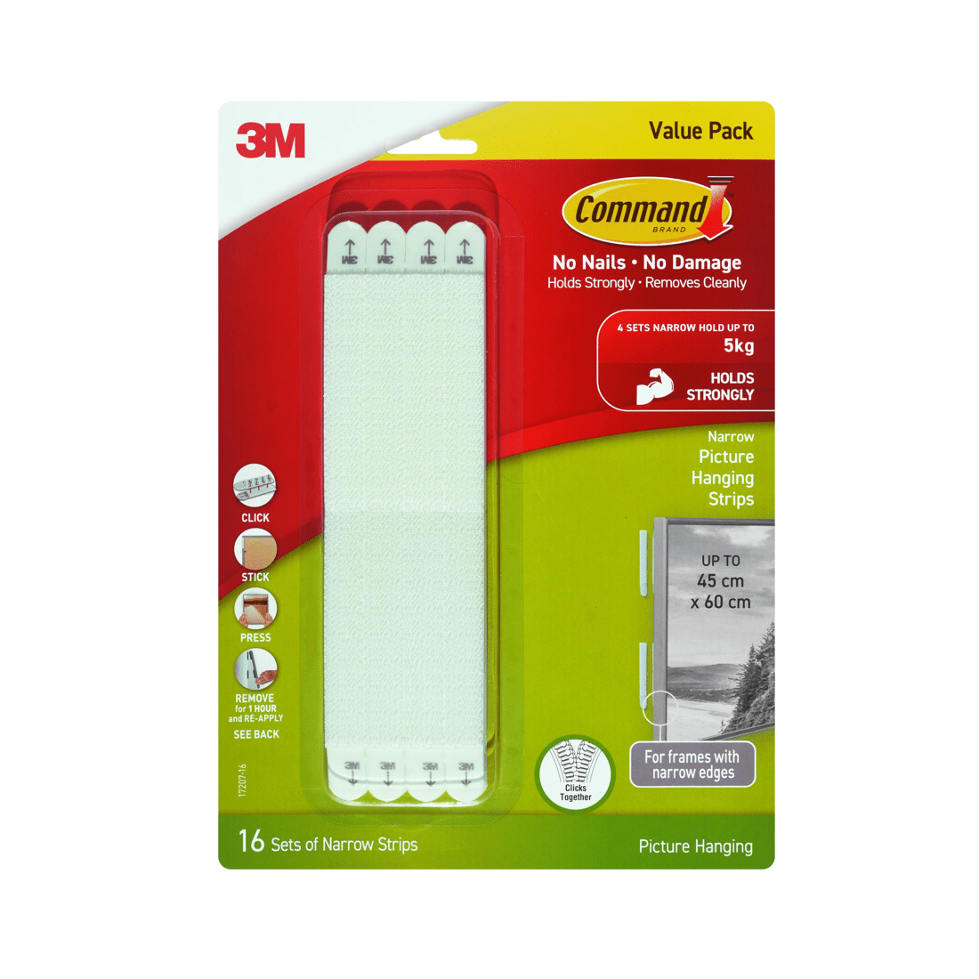 1 16 Pack 3M Command Picture Hanging Strips, 1 of 2