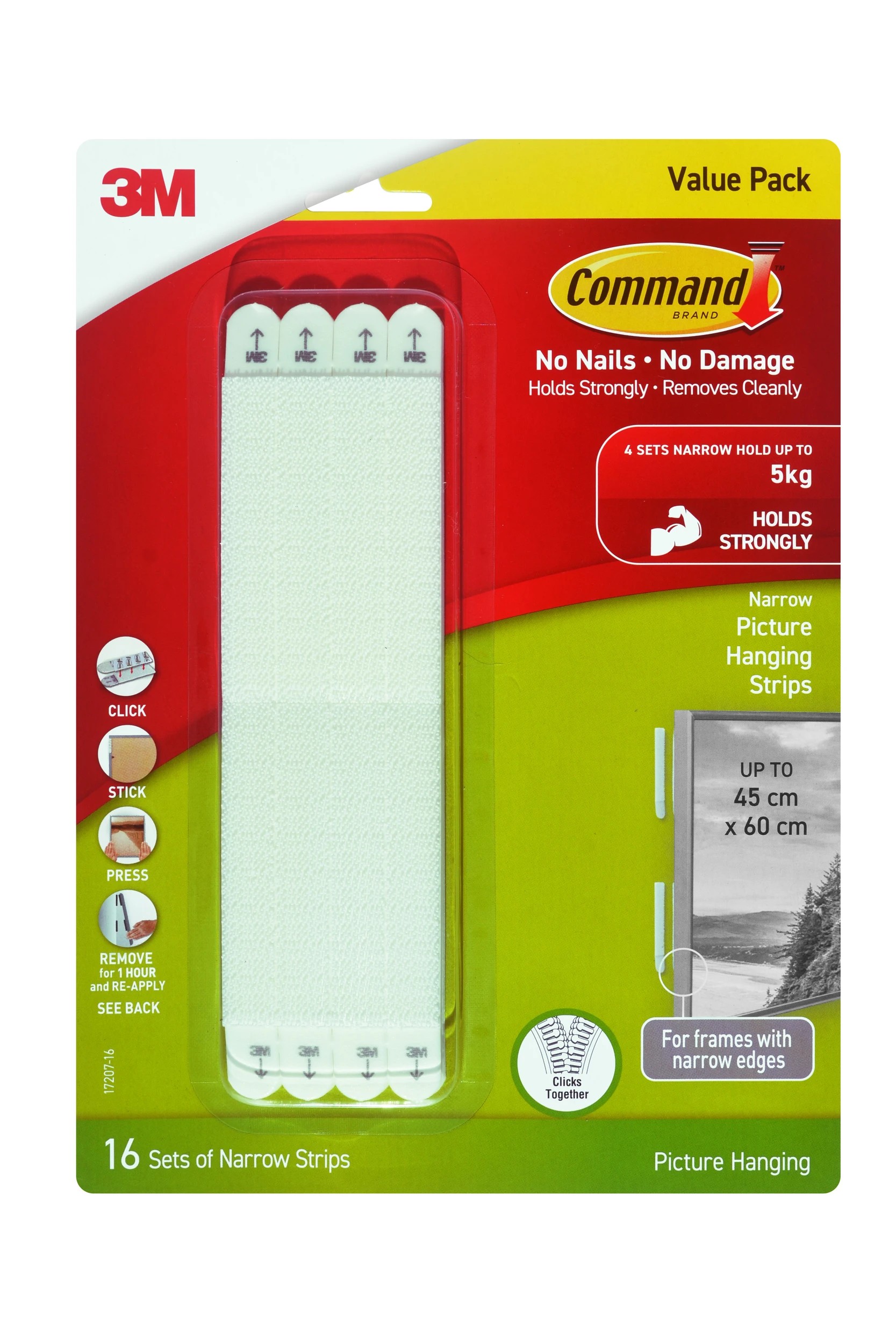 1 16 Pack 3M Command Picture Hanging Strips, 1 of 2