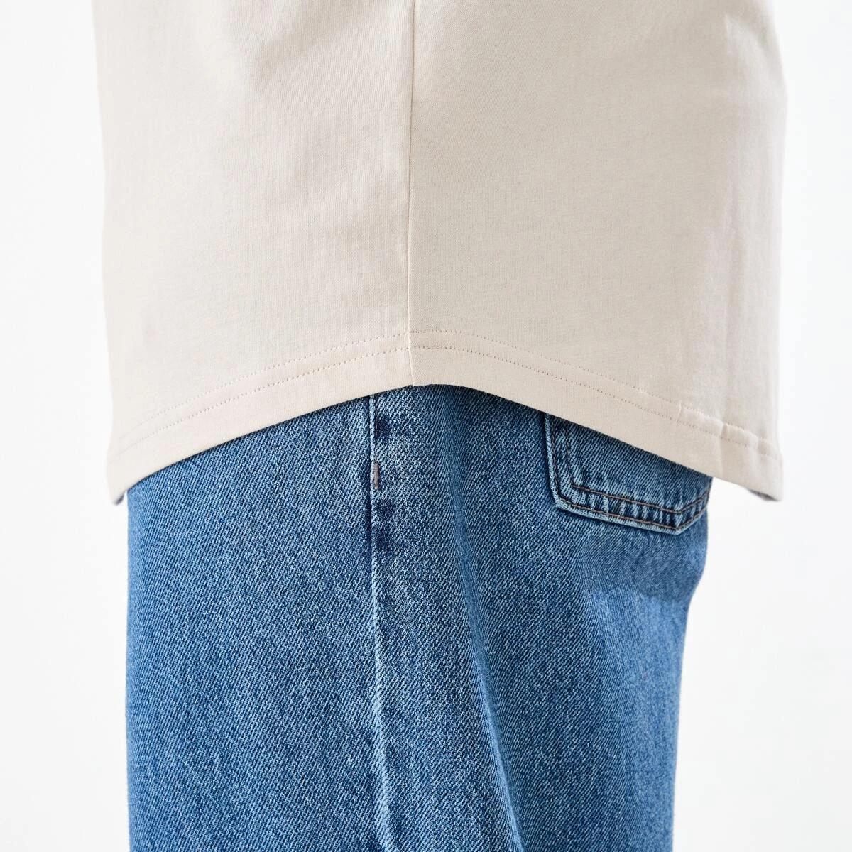 6 Australian Grown Cotton Longline T-shirt NEUTRAL, 6 of 6