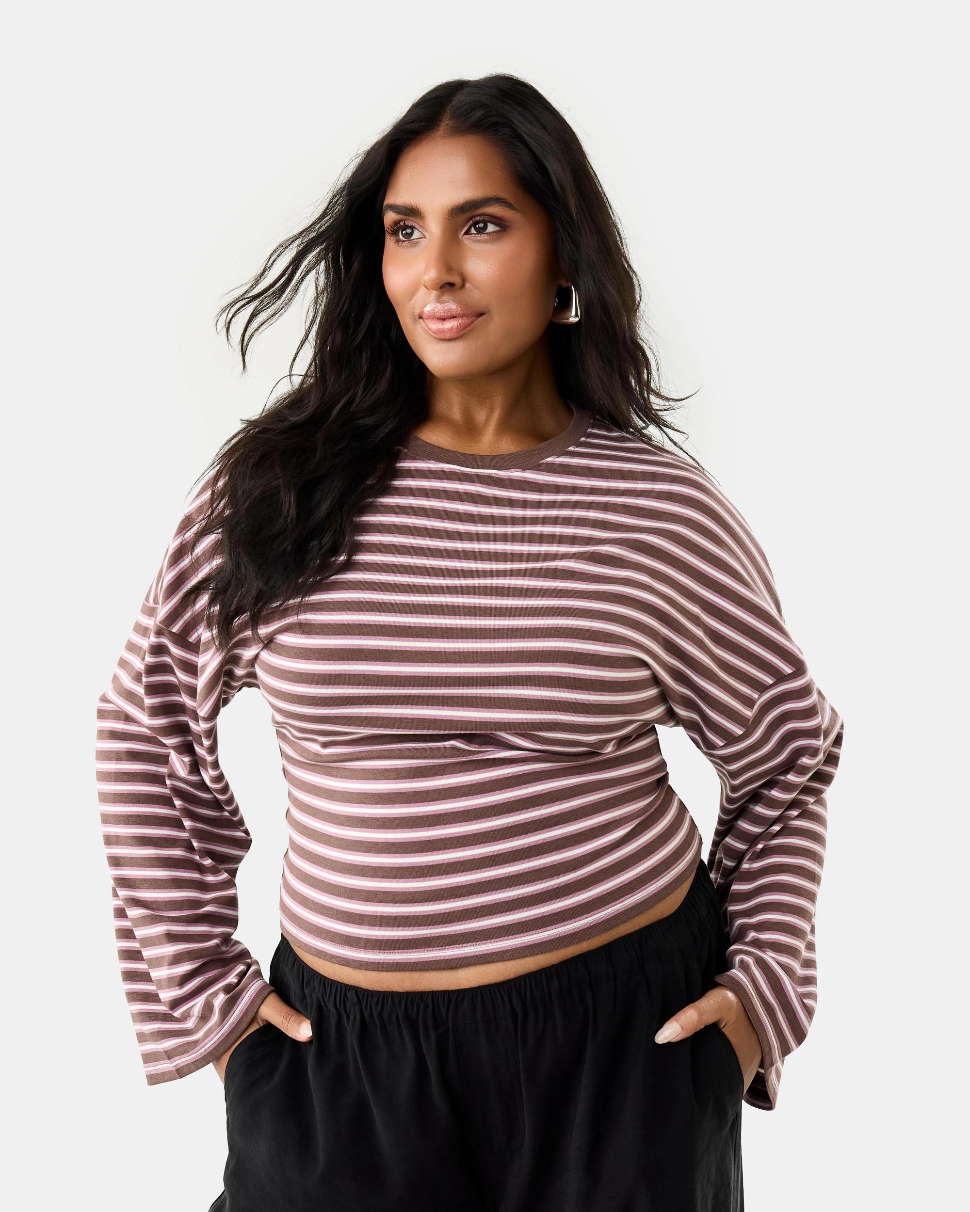 3 Long Sleeve Fitted Top Mauvorch, 3 of 9