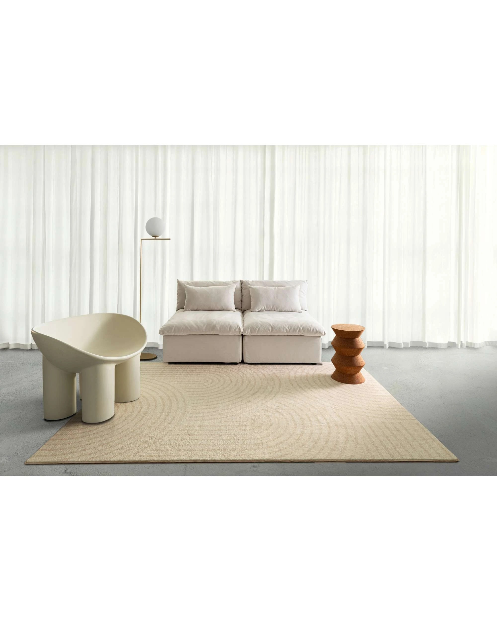 2 Loopsie Ashdod Arch Washable Rug-290cm x 200cm - Beige, 2 of 8