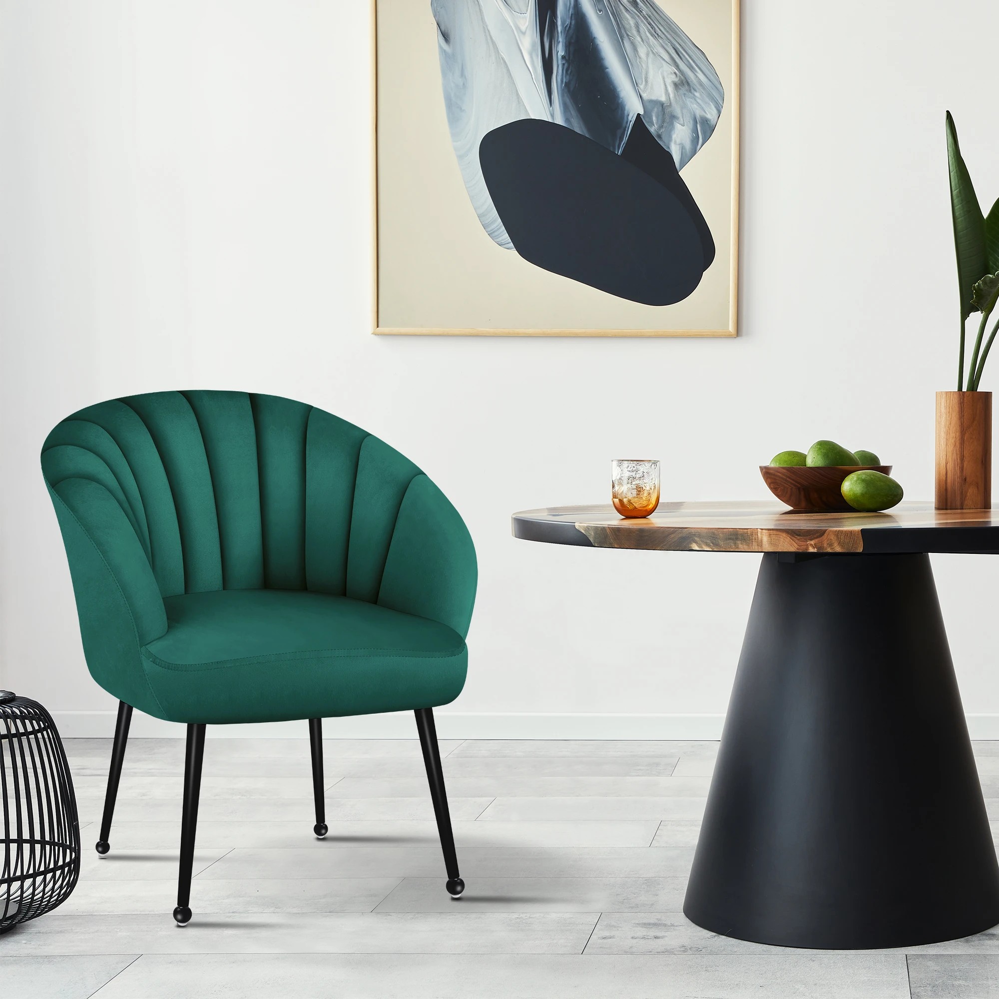 3 Alfordson Armchair Lounge Chair Accent Tub Chair Sofa Couch Velvet - Green, 3 of 9