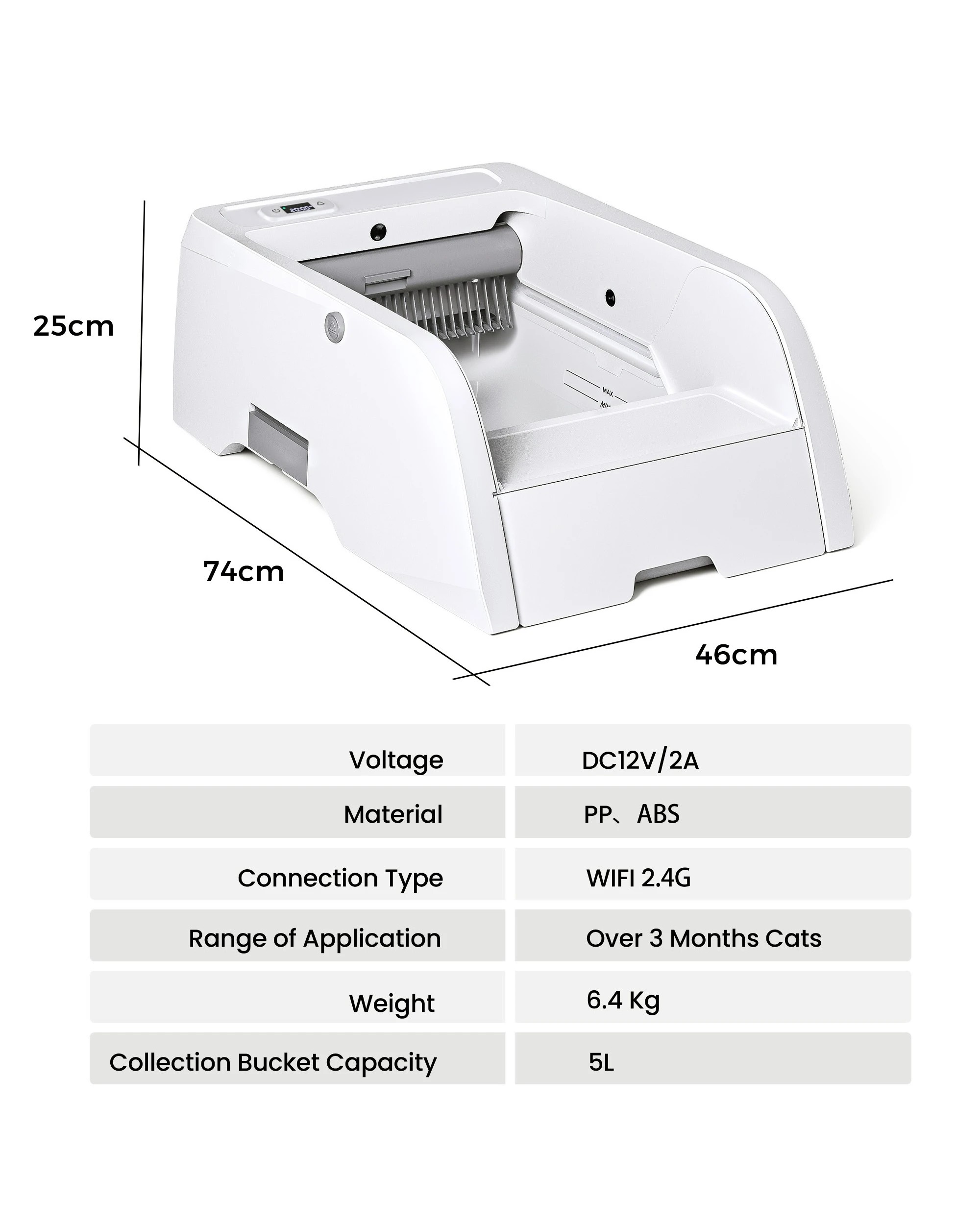 8 Advwin Self-cleaning Cat Litter Box Open-design, 8 of 8