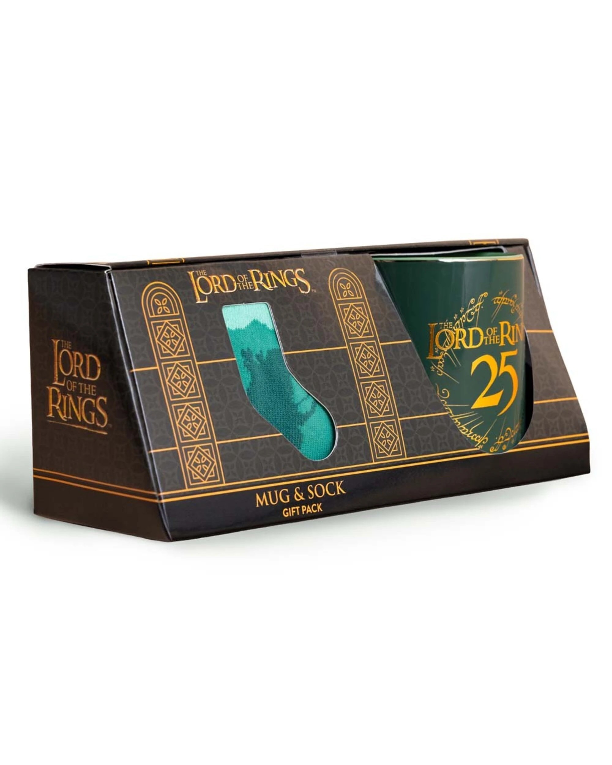 2 The Lord of the Rings - Fellowship Trek Sock and Mug Gift Pack - 7-10 - Green, 2 of 2