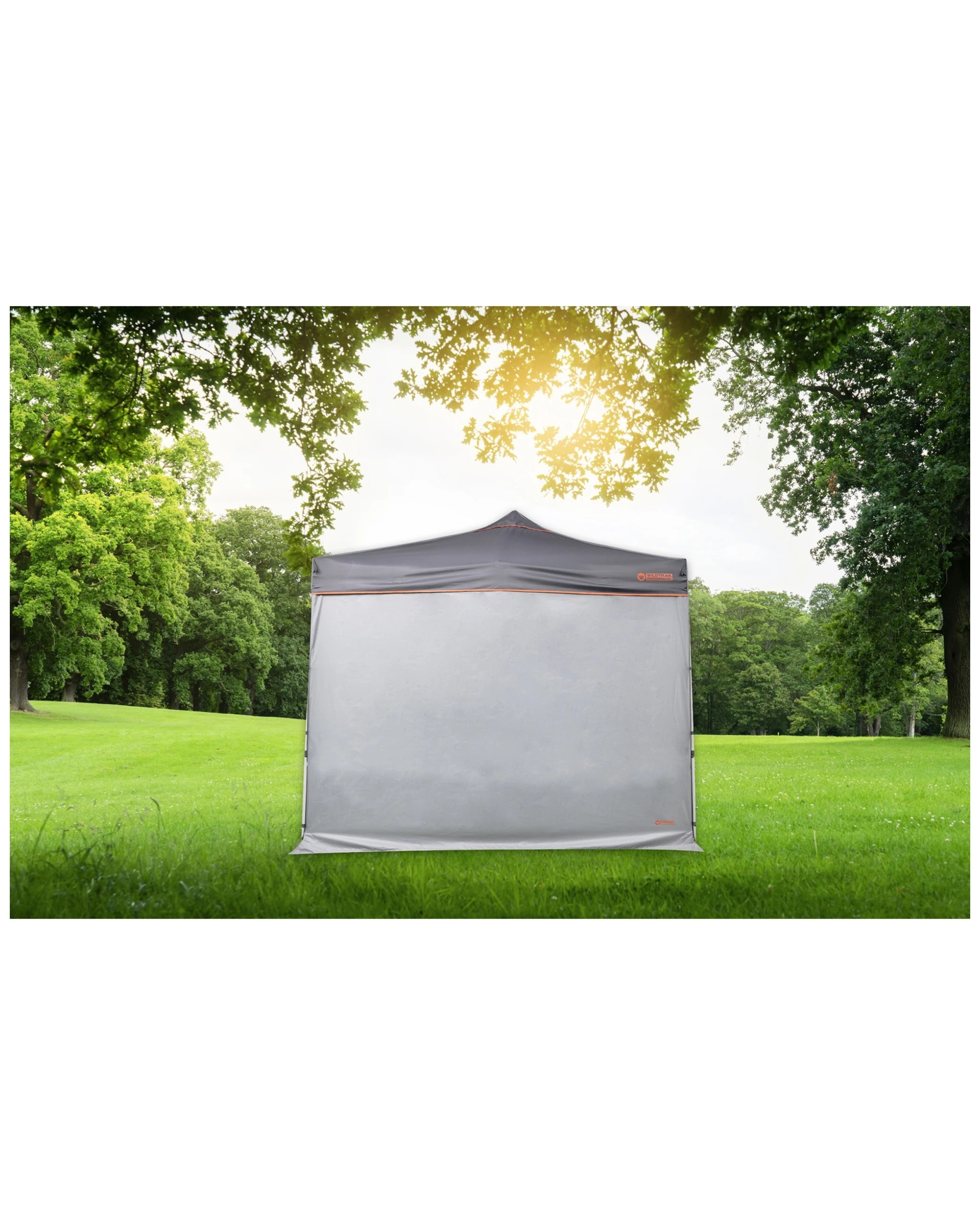 3 Wildtrak Solid Wall 2.4 For Camping 2.4m Gazebo 150D Polyester Hook N Loop - Grey, 3 of 3