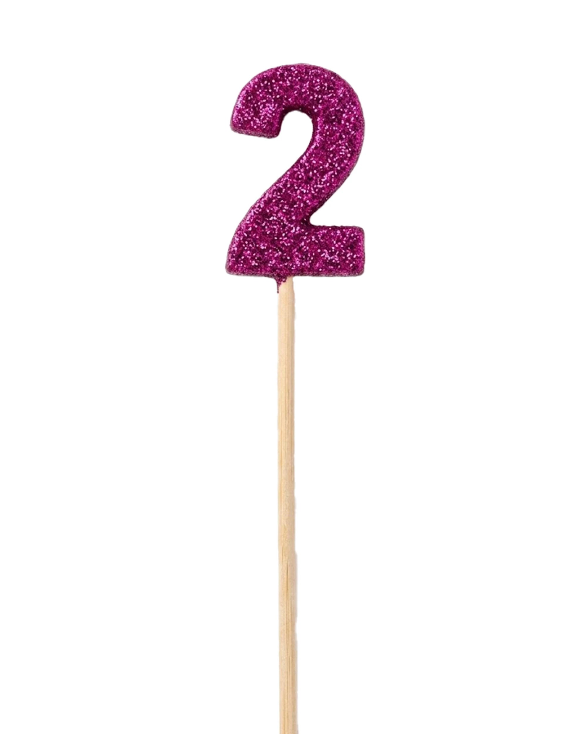 1 Alpen Candle Glitter Long Stick Number 2 Party Decoration - Pink, 1 of 2
